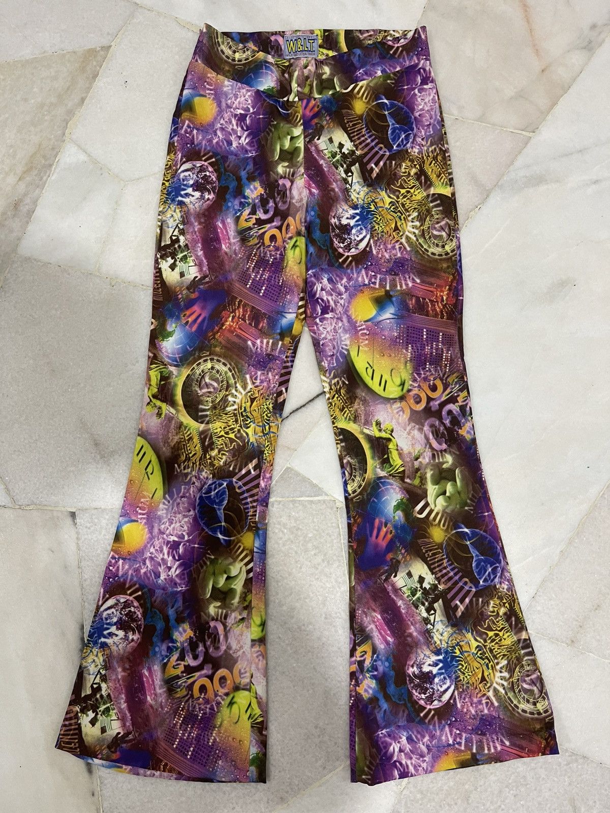 Walter Van Beirendonck 90s W&LT Futur Cyber Flare Pants Size 26" / US 2 / IT 38 - 1 Thumbnail