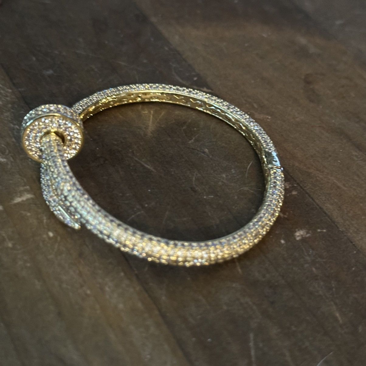 Other Gold tone paved wrapped nail bangle bracelet Size ONE SIZE - 9 Thumbnail