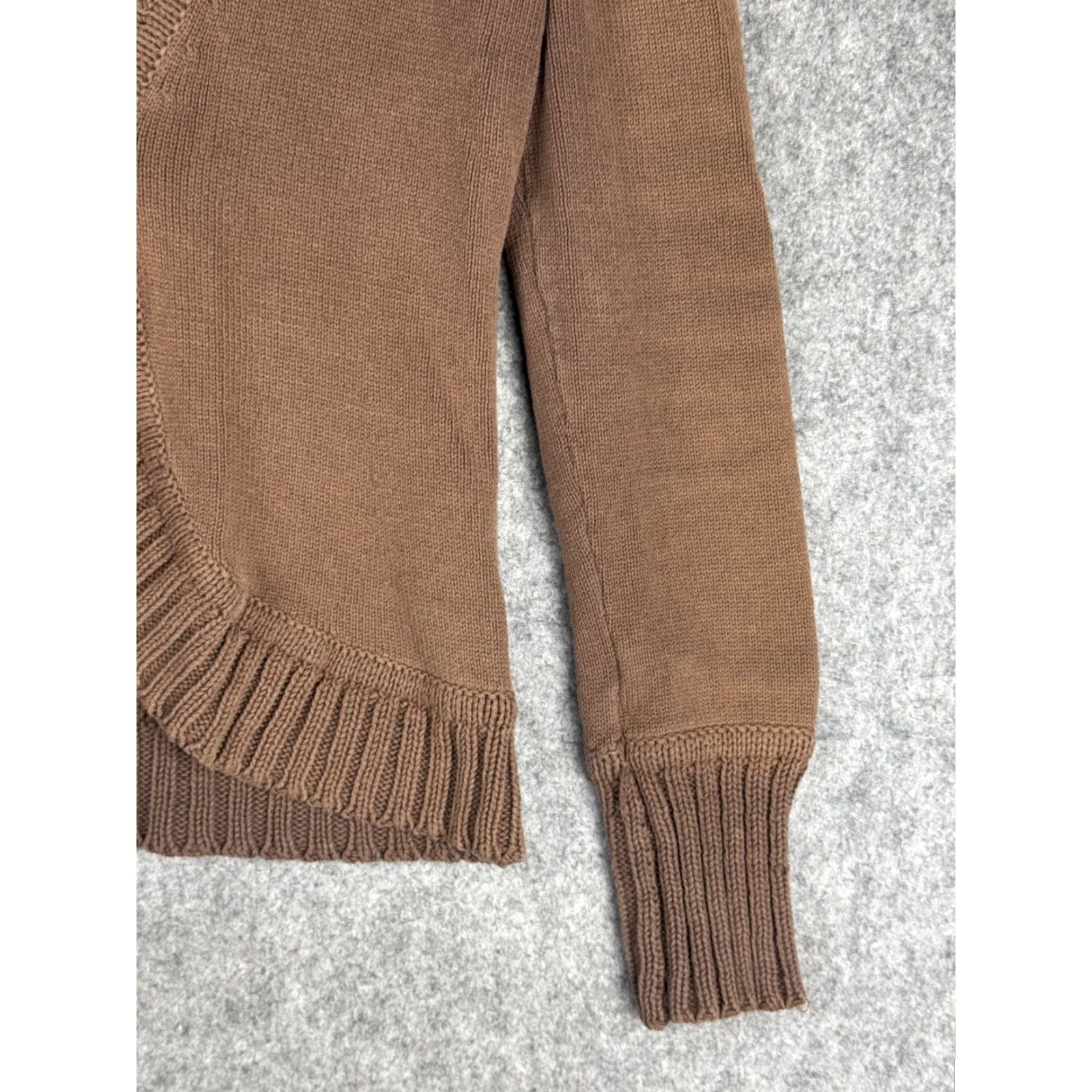 Vintage Margaret O'Leary Cardigan Women's Medium Brown 1-Button Cotton Blend Knit Shirt Womens Size M / US 6-8 / IT 42-44 - 4 Thumbnail