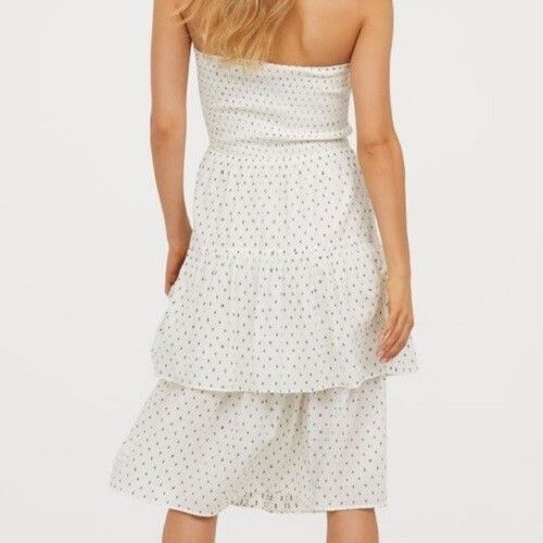 H&M Strapless Flounced Polka Dot Dress in White size US 12 NWT Size XL / US 12-14 / IT 48-50 - 4 Thumbnail