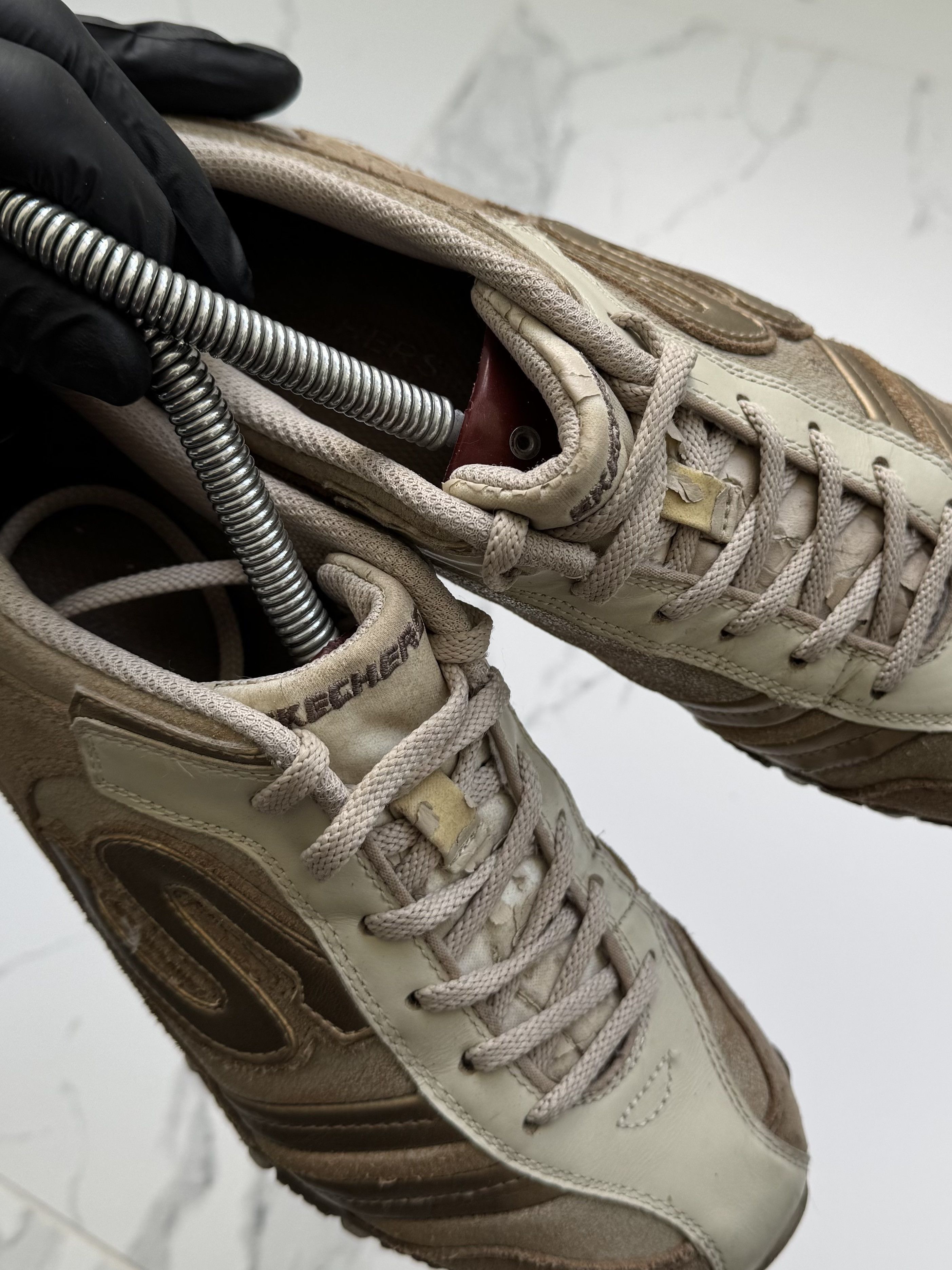 SKECHERS Vintage Skechers Women’s Retro Sneakers Beige Gold Trainers Size US 7 / IT 37 - 8 Thumbnail