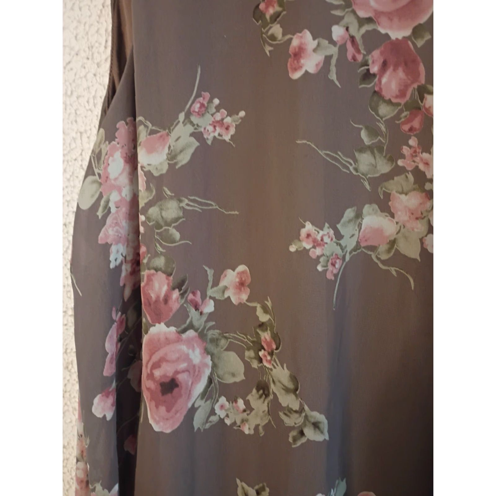 Vintage VINTAGE Final Touch Dress Ladies Midi Floral Size S Brown USA Theme Family: Women Sleek Slip Dress Womens Size S / US 4 / IT 40 - 2 Thumbnail