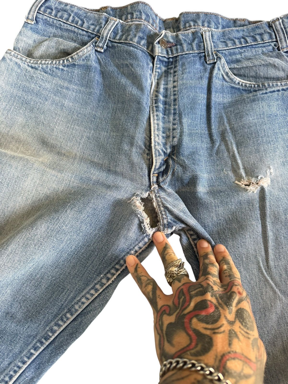 Levi's vintage 60s 70s Levis Orange Tab flared distressed jeans Size US 34 / EU 50 - 12 Thumbnail