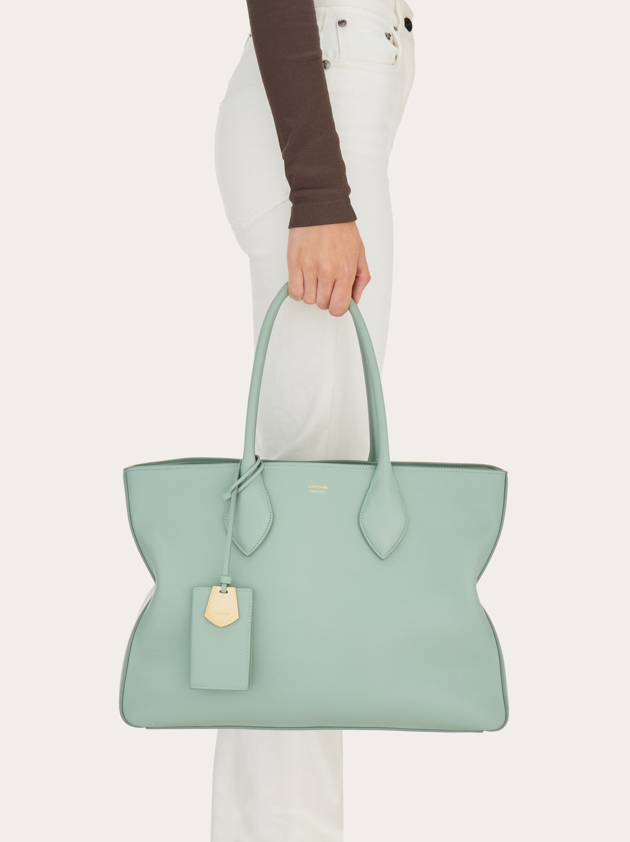 Salvatore Ferragamo o1s1rm0924 Size: OS / Tote Bag in Sage Green Size ONE SIZE - 2 Thumbnail