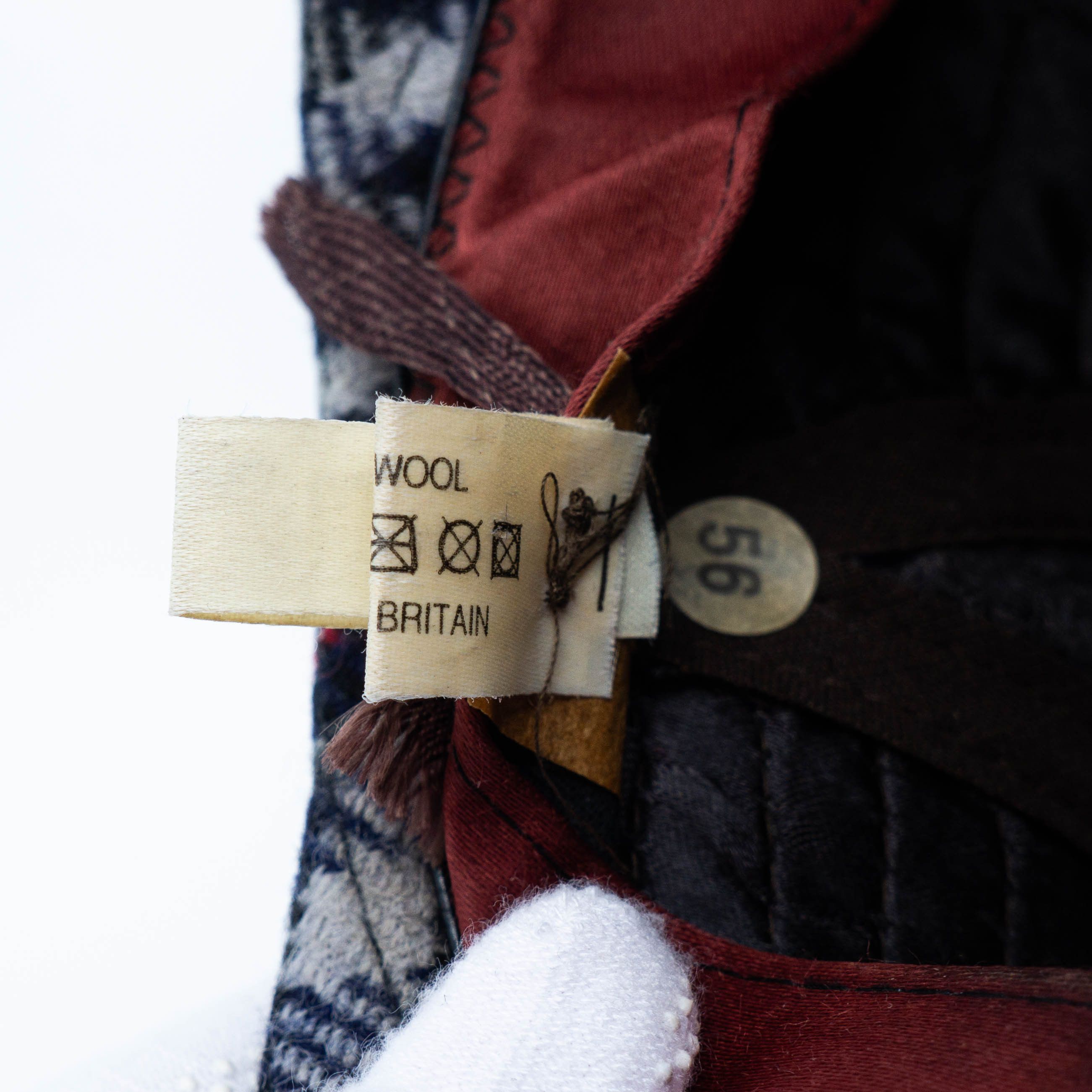 BURBERRY Check Monogram Hat Blue Vintage 90s