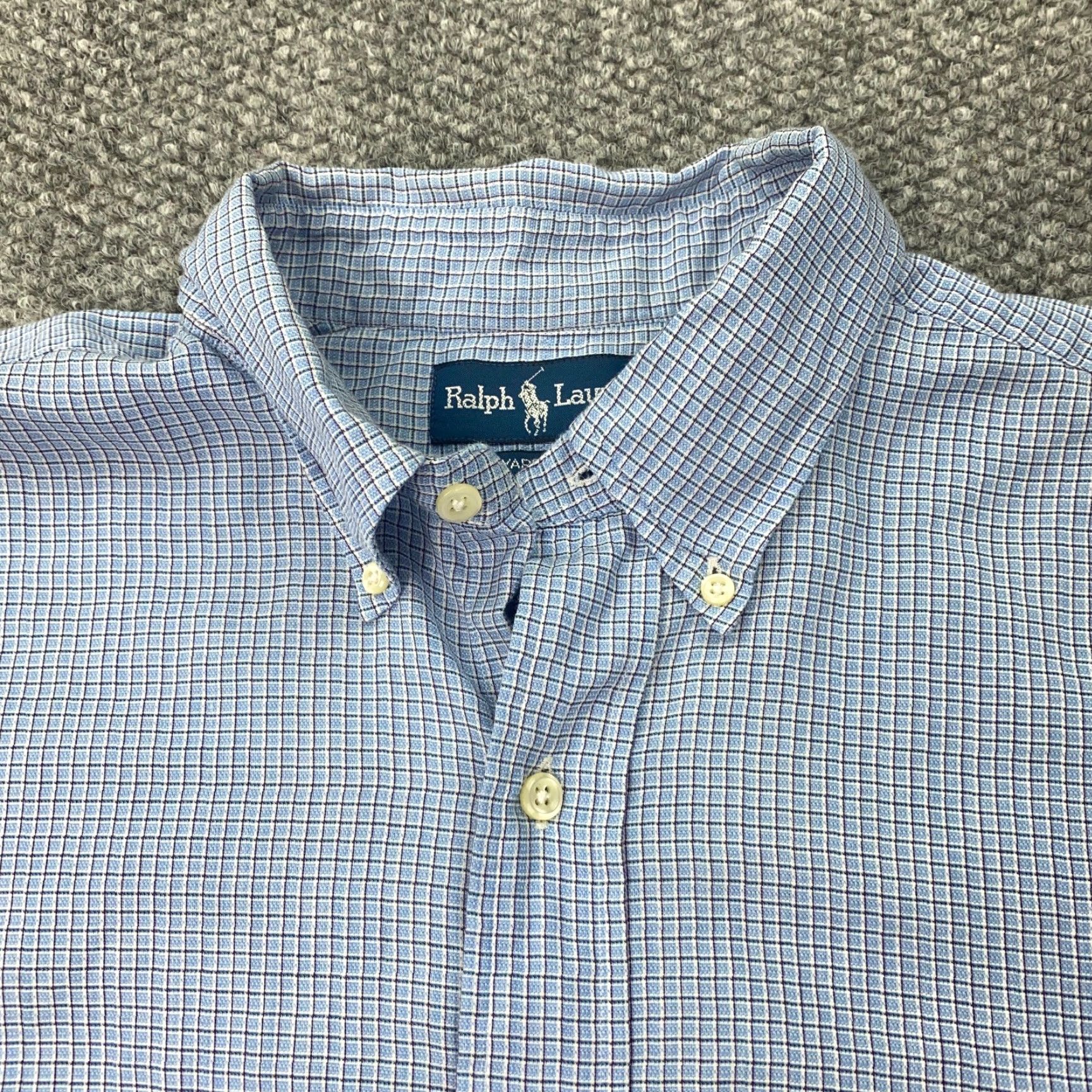 Ralph Lauren VINTAGE Ralph Lauren Button-Up Shirt Mens Size 16.5 Blue Plaid Long Sleeve 90s Size US L / EU 52-54 / 3 - 3 Thumbnail