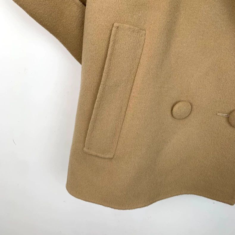Max Mara Max Mara Brown sheepwool lapel double-breasted jacket coat Size XS / US 0-2 / IT 36-38 - 4 Thumbnail