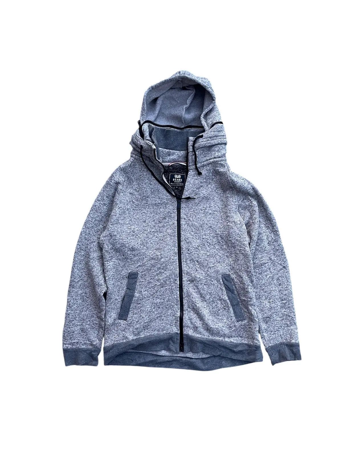 Beams Japan Beams Heart Japan High Neck Fleece Hoodie - Grey Heather Size US S / EU 44-46 / 1 - 1 Thumbnail