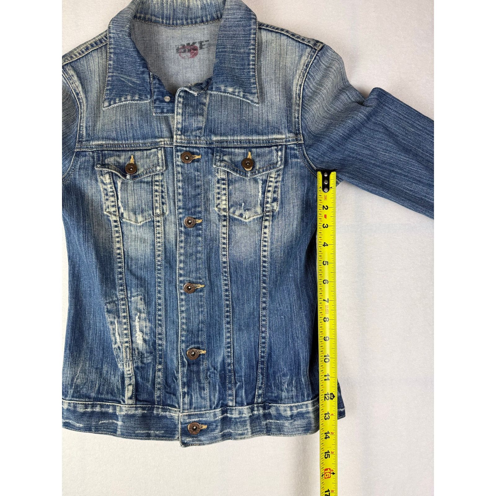 BKE BKE 67 Distressed Denim Blue Jean Jacket - Women's M Size M / US 6-8 / IT 42-44 - 5 Thumbnail