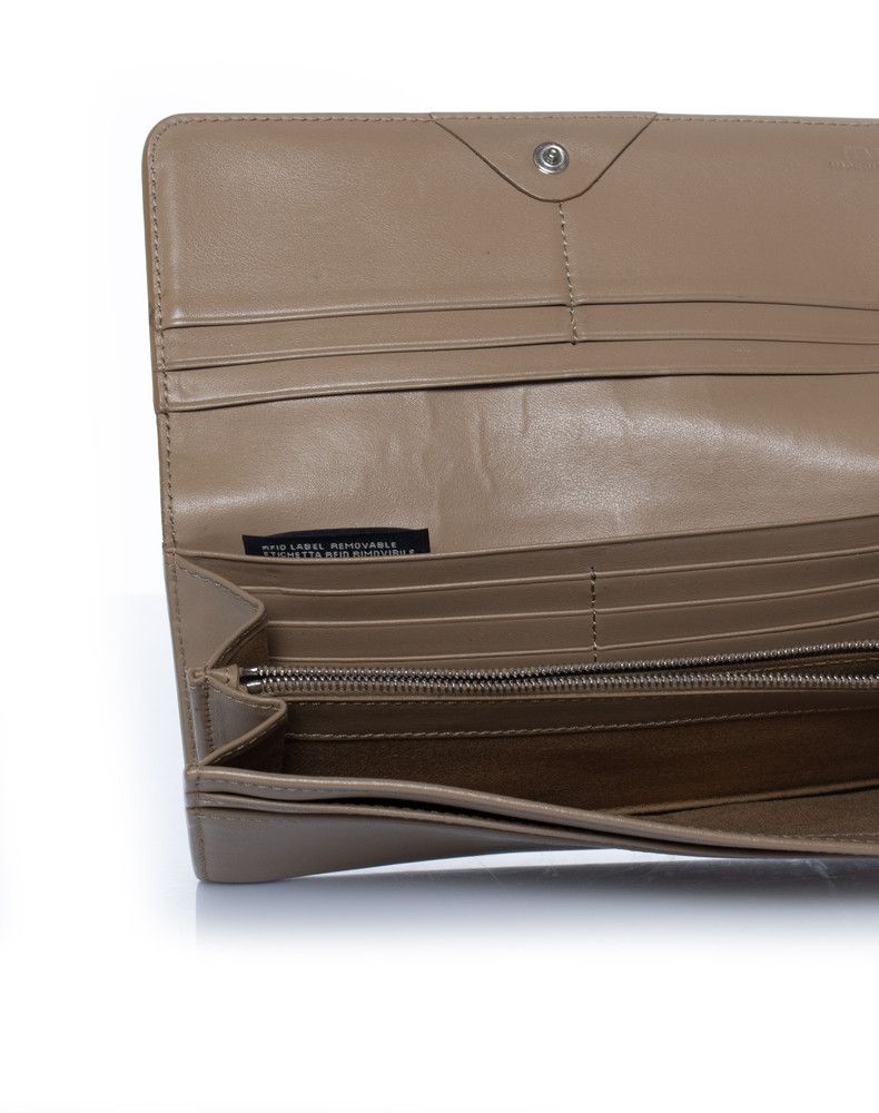 Fendi Fendi, calfskin beige leather bifold Hypnotize wallet Size ONE SIZE - 6 Thumbnail