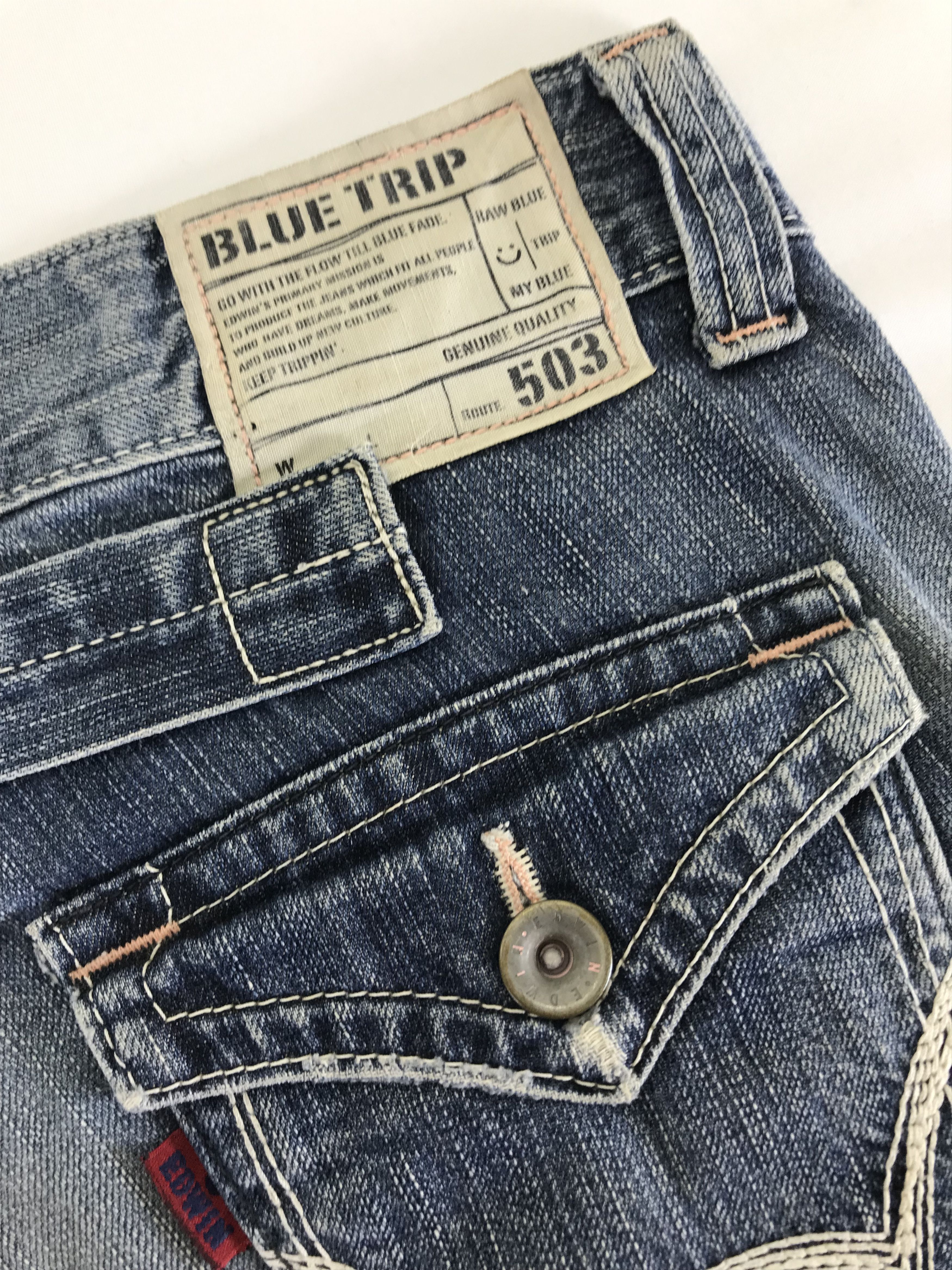 Edwin Vintage Edwin 503 Buckle Back Flare Jeans Size US 31 - 11 Thumbnail