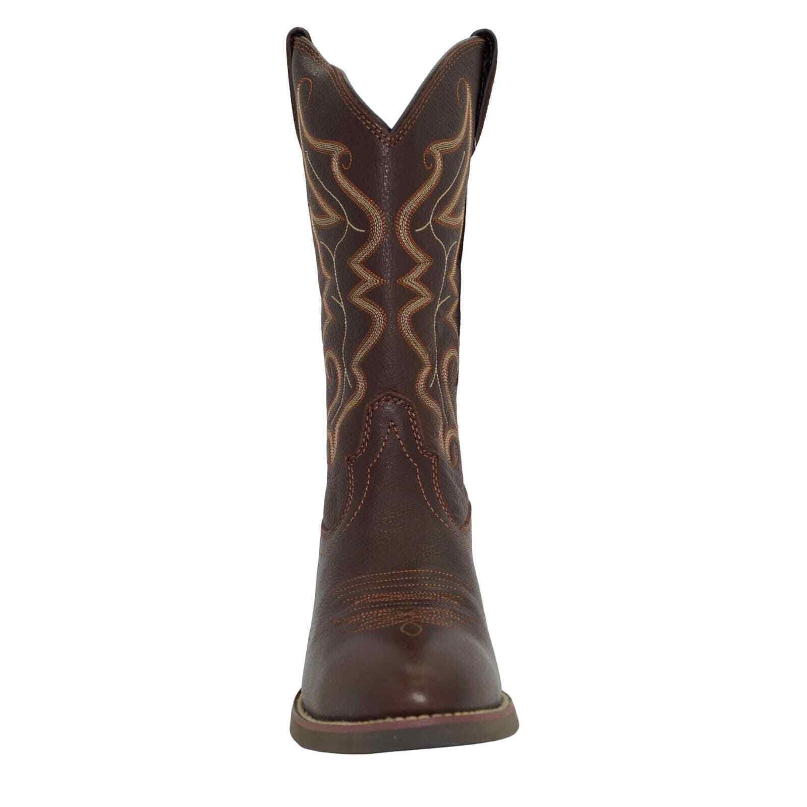 Justin Men'S Stampede Square Toe Western Boots - Ee Width In Brown Size 34 - 3 Thumbnail