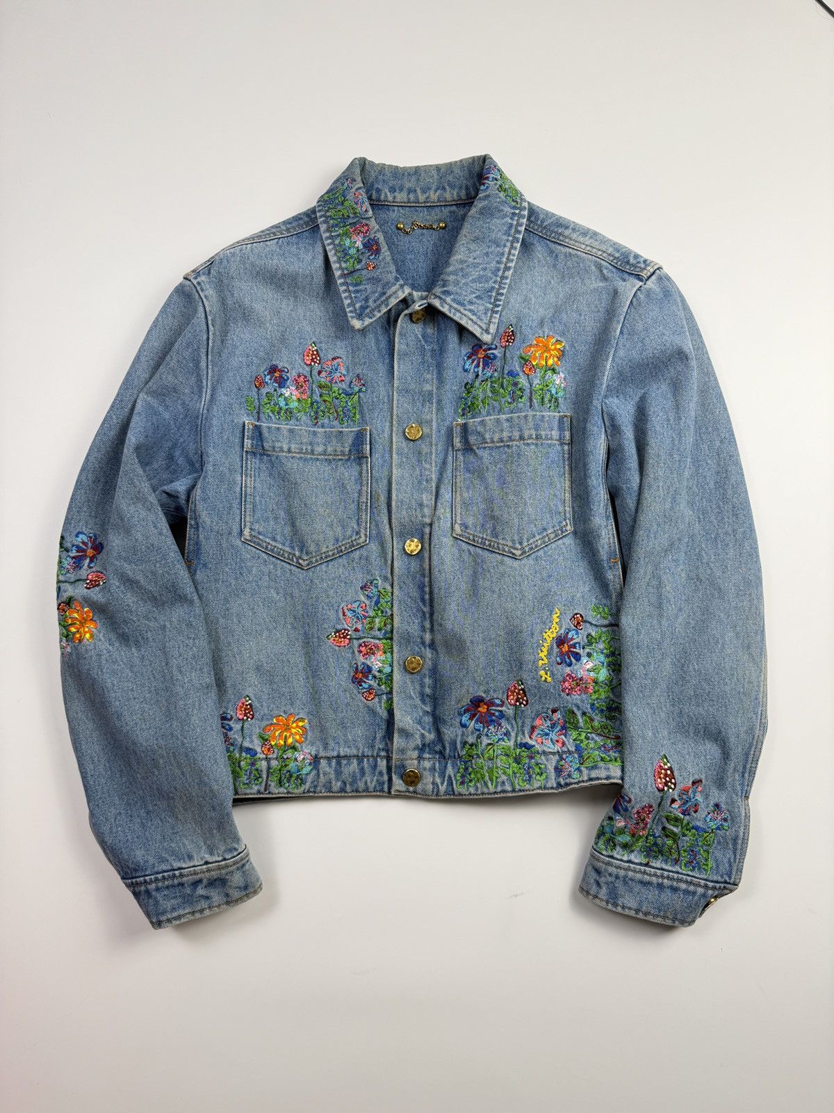 Louis Vuitton SS22 FLORAL EMBROIDERED DENIM JACKET Size US L / EU 52-54 / 3 - 1 Thumbnail
