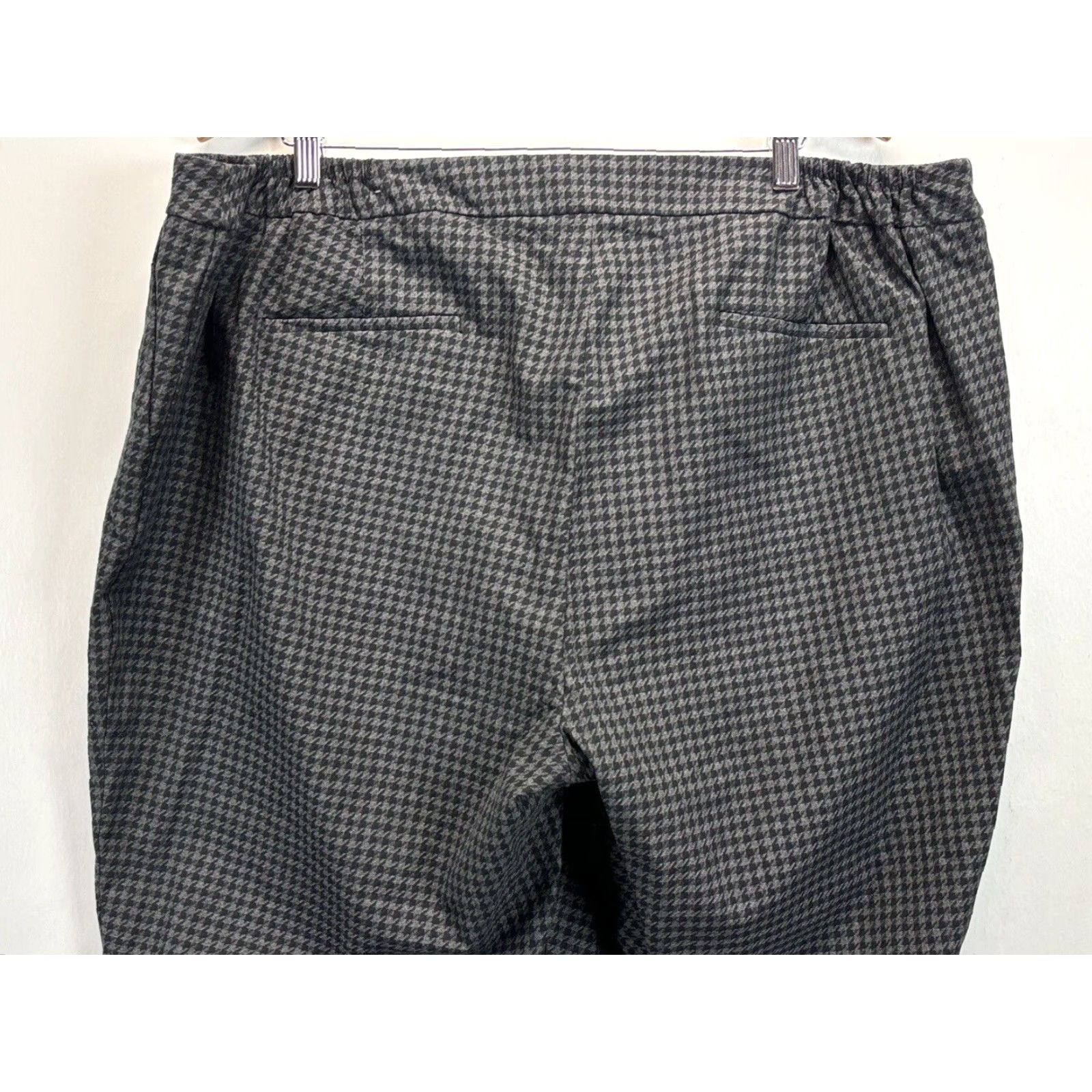 Talbots Talbots Hampshire Ankle Pants 24W Plus Houndstooth Stretch Womens Grey & Black Size 42" / US 20 - 4 Thumbnail