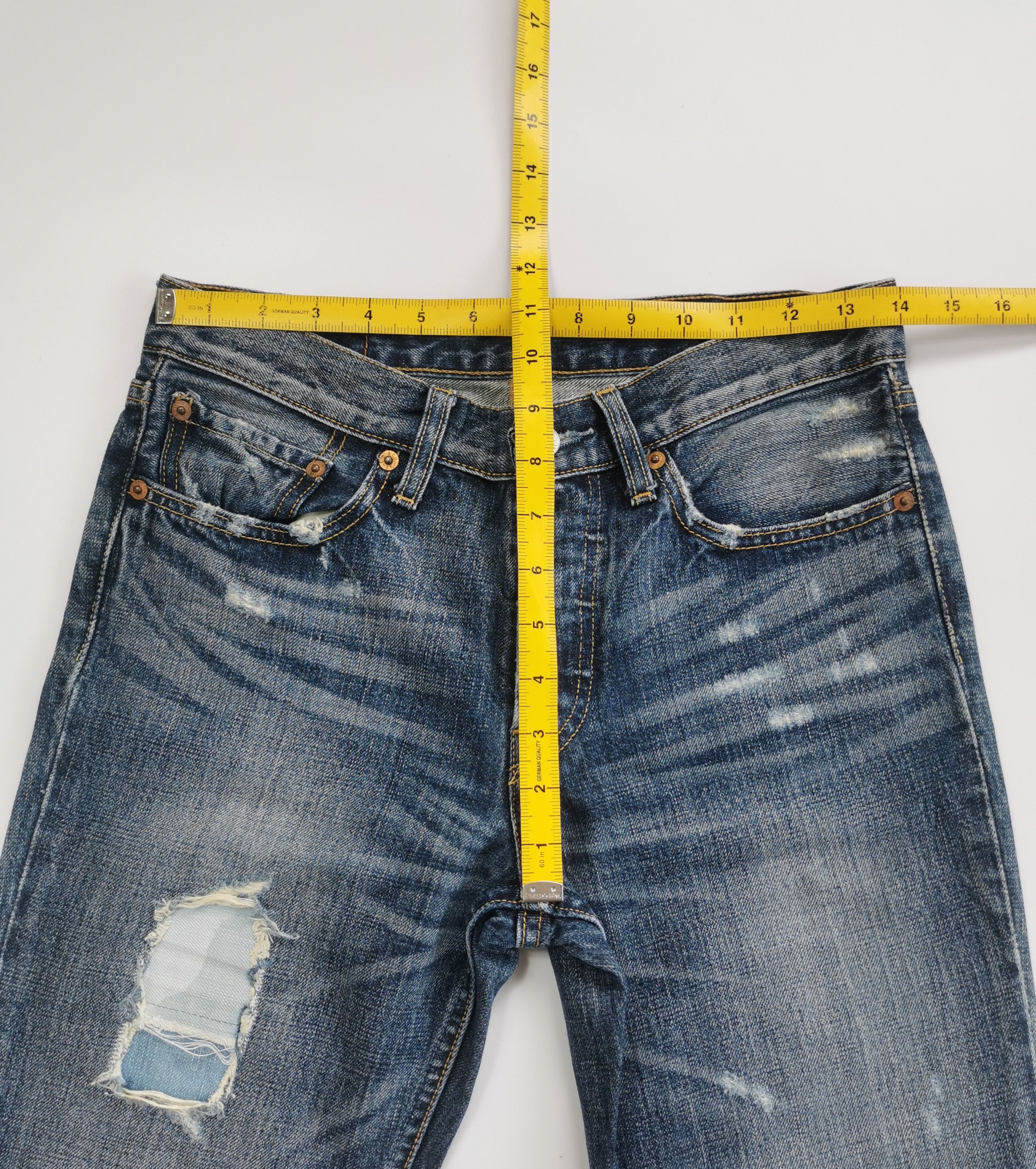 Levi's RARE SAMPLE Levis501 Distressed Boro Patchwork Jeans Vintage Size US 28 / EU 44 - 8 Thumbnail