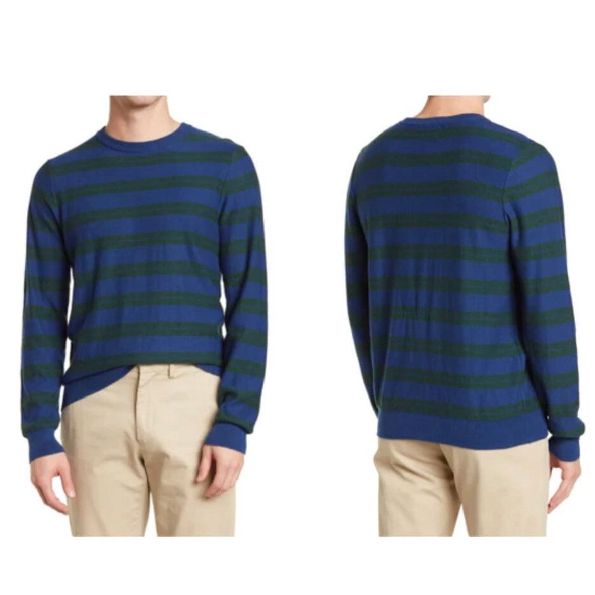 14th & Union 14th & Union Sweater Knitted Striped Blue Green Men's 2XL Size US XXL / EU 58 / 5 - 1 Thumbnail