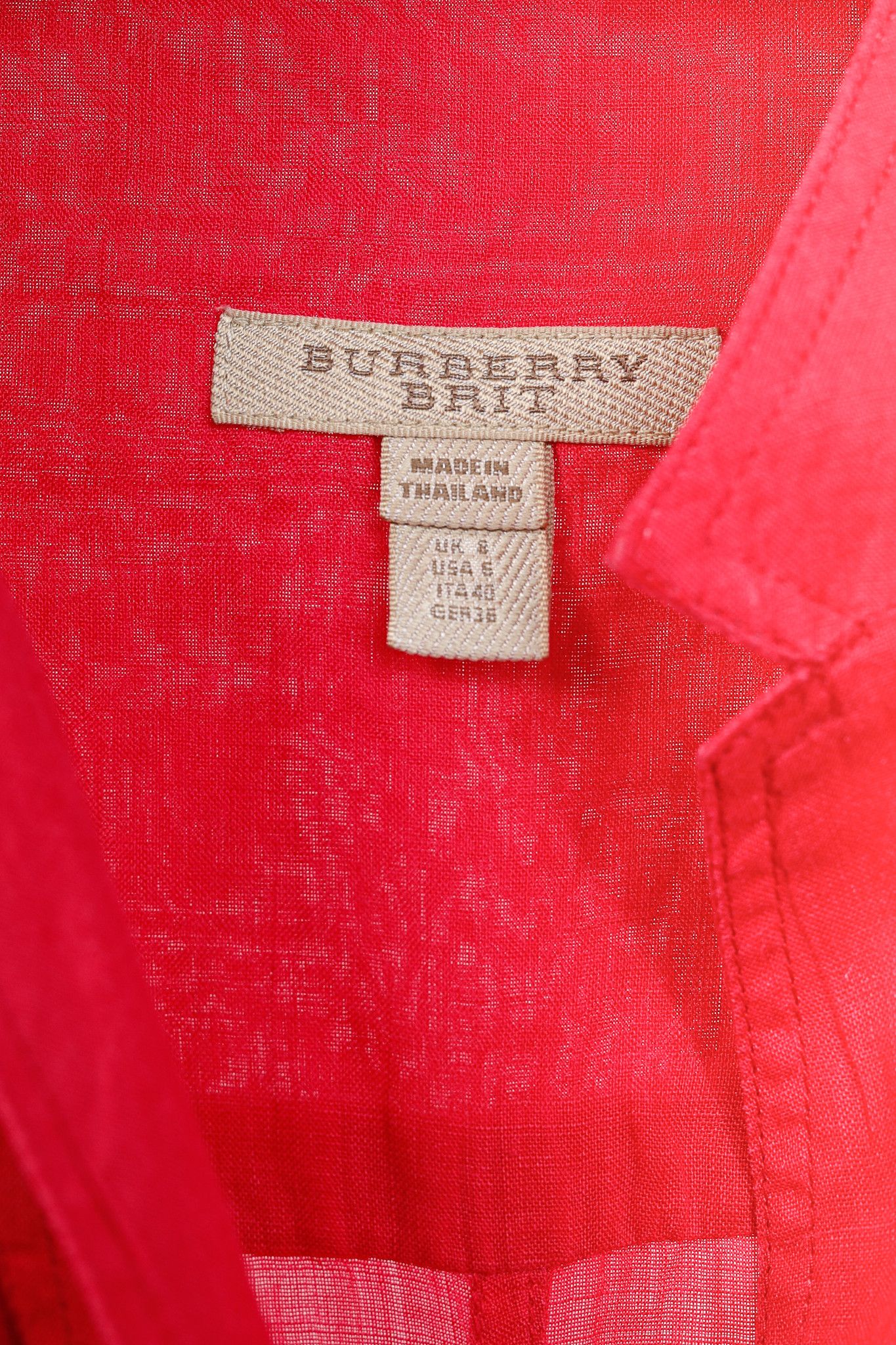 Burberry Burberry Brit Crimson Pink Ramie Trench Mini Dress Size M / US 6-8 / IT 42-44 - 4 Thumbnail