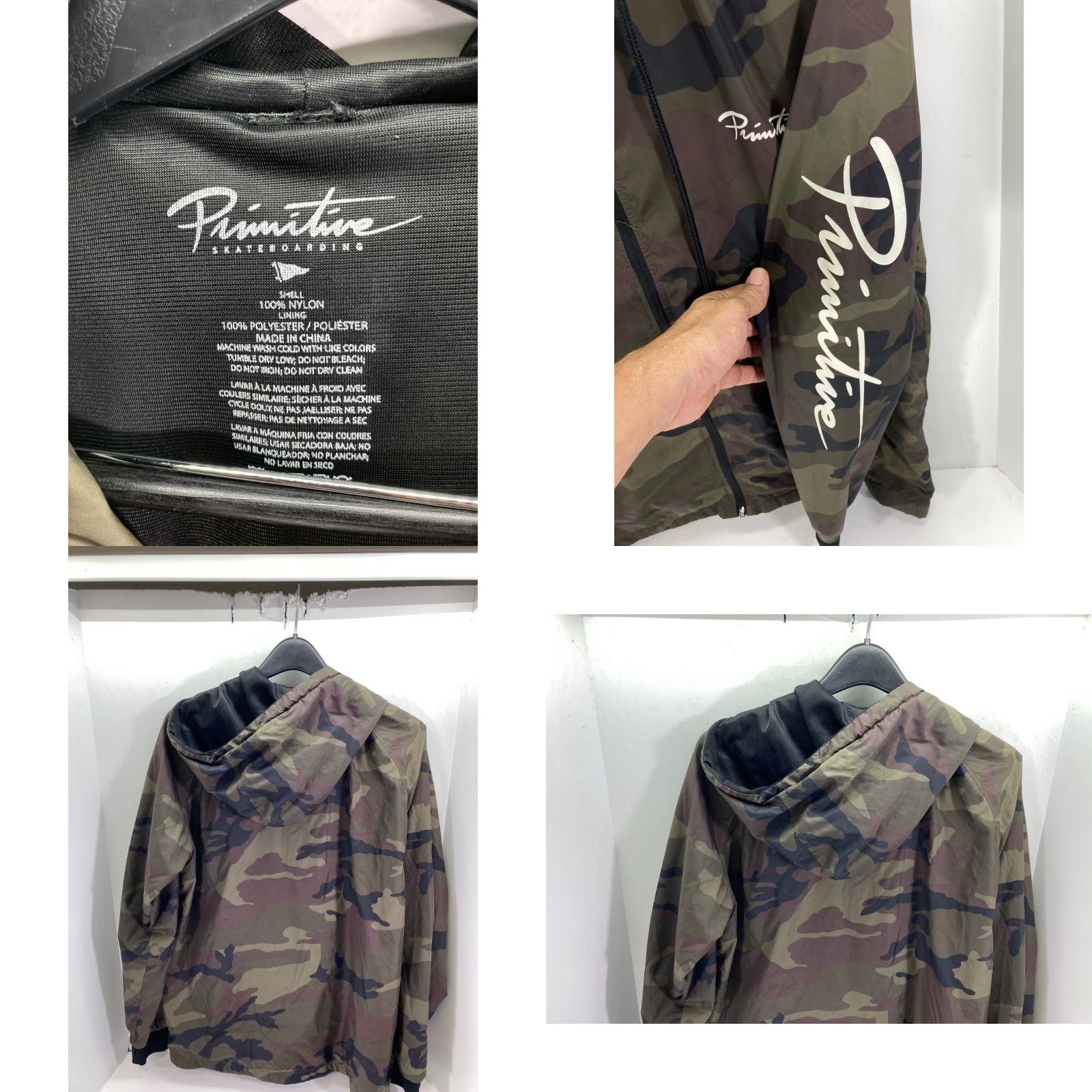 Primitive Primitive Skateboarding Windbreaker Jacket Men Medium Green Camouflage Hooded Size US M / EU 48-50 / 2 - 8 Thumbnail