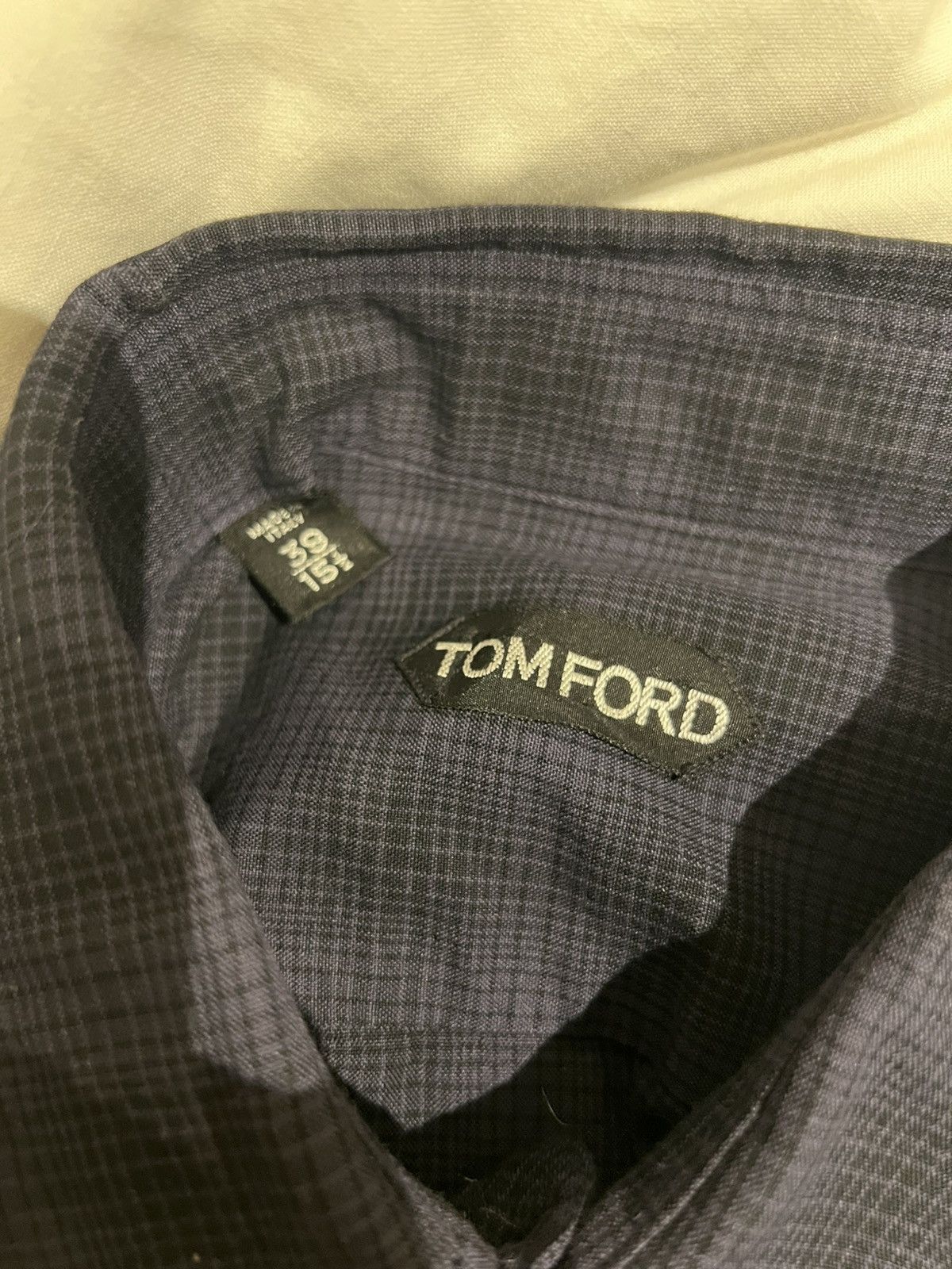 Tom Ford TOM FORD Navy Tartan Size 15/5 39 Long Sleeves Dress Shirt Size US S / EU 44-46 / 1 - 3 Thumbnail