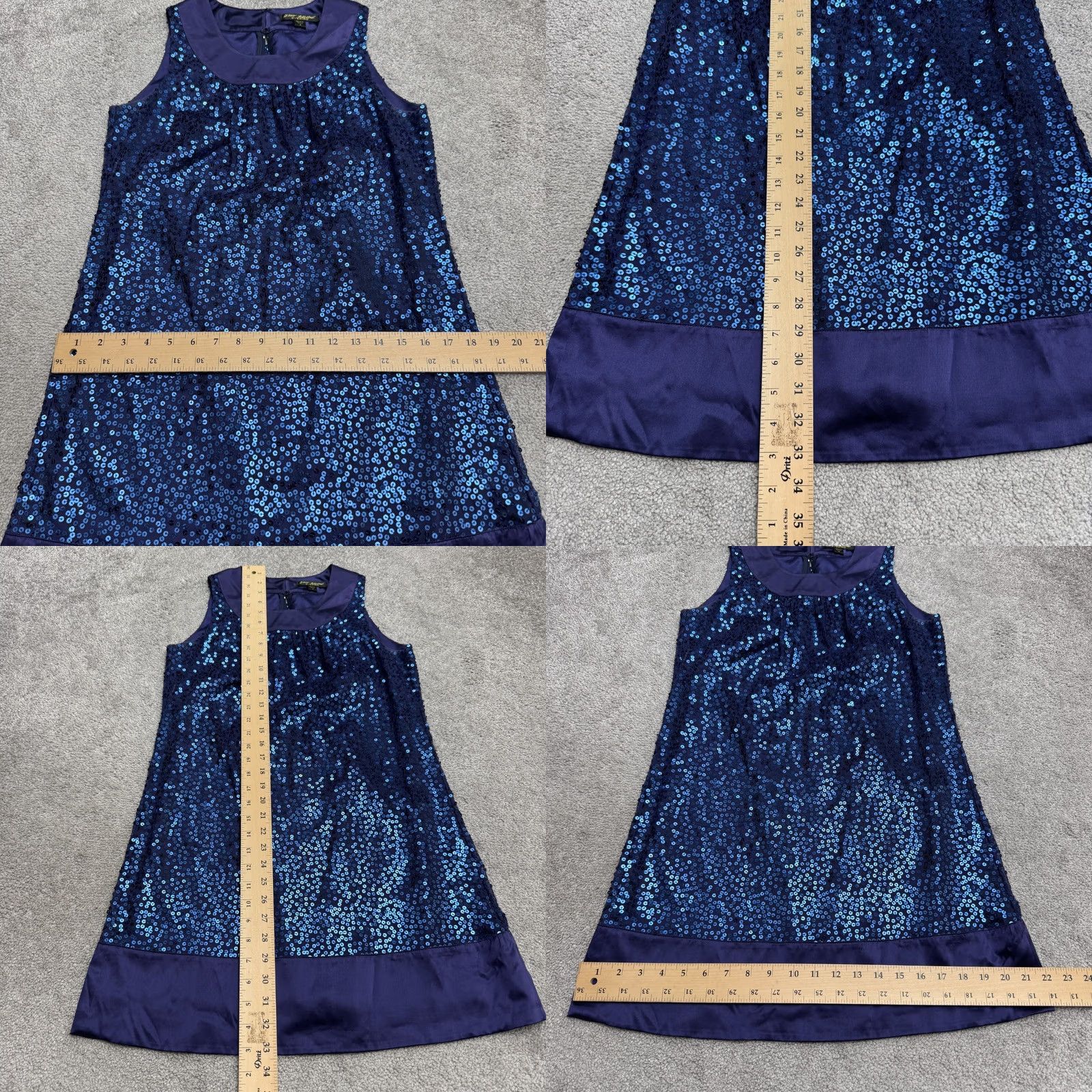 Betsey Johnson Betsey Johnson Satin Evening Sequin Sparkle Shift Dress Women 6 Blue Size M / US 6-8 / IT 42-44 - 9 Thumbnail