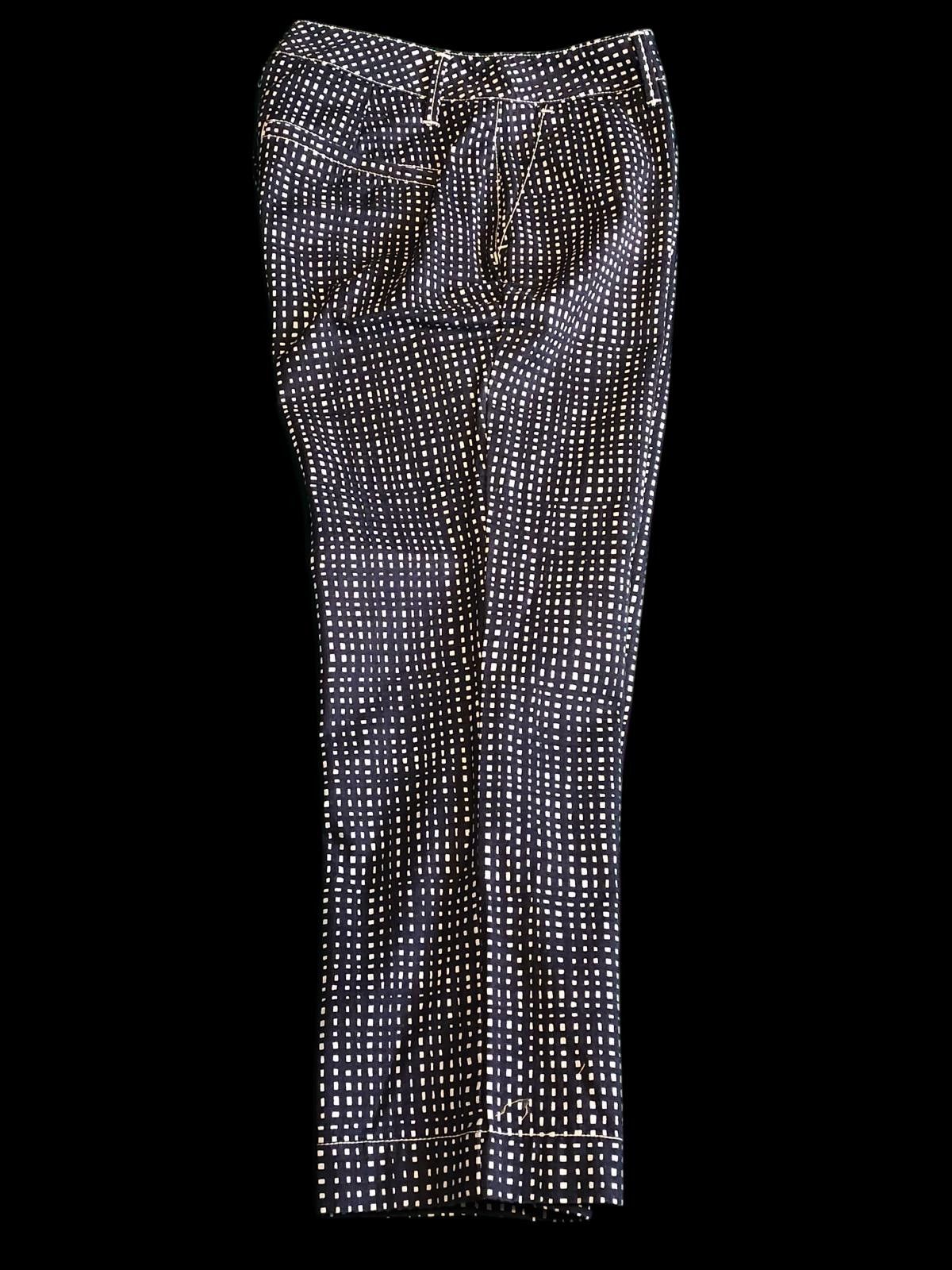 Coldwater Creek Coldwater Creek Women's Navy and White Patterned Trousers Size 32" / US 10 / IT 46 - 4 Thumbnail