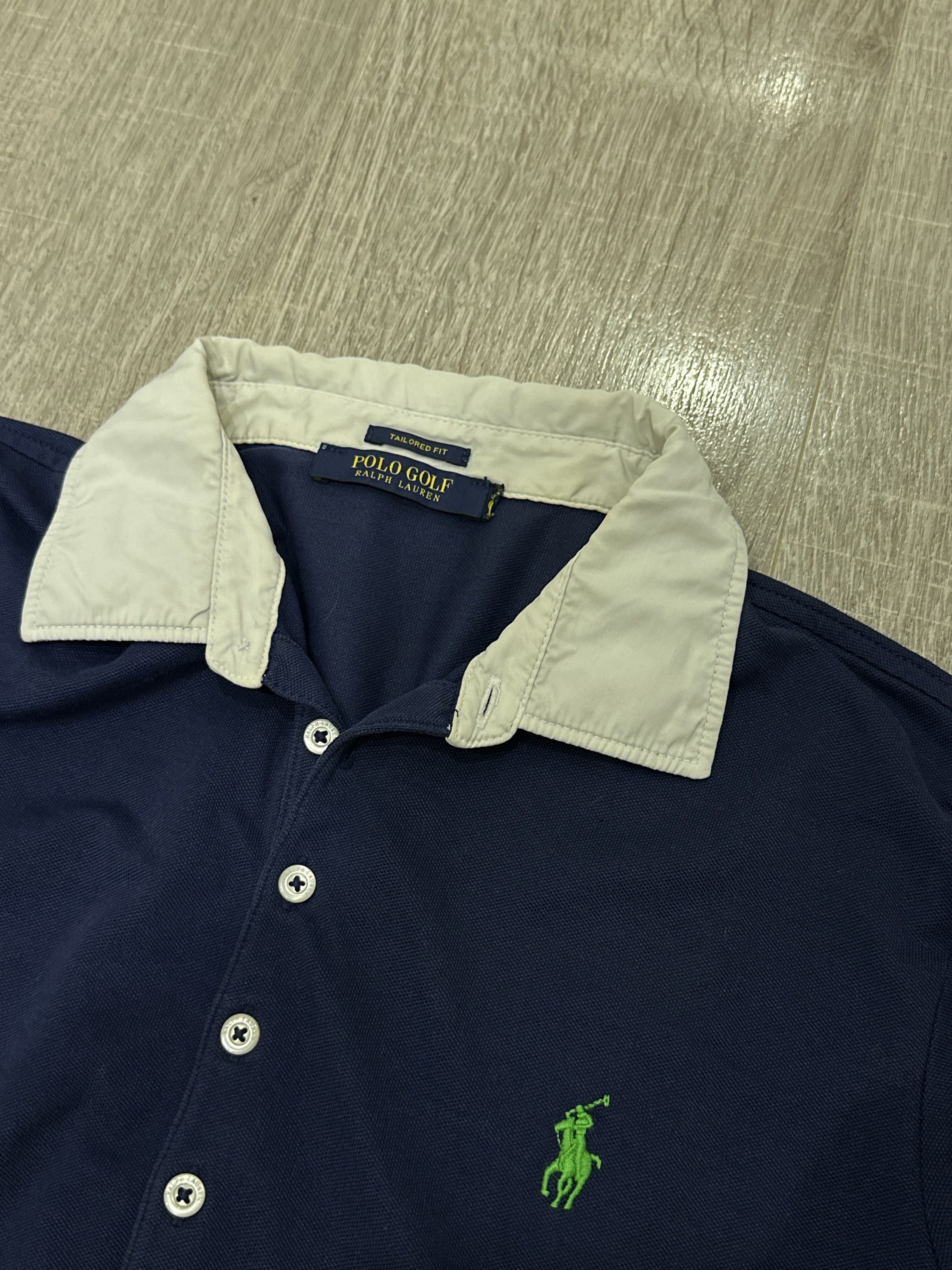 Ralph Lauren Sport Polo Golf Ralph Lauren Tailored Fit Navy Plaid Collar Rare Size US XL / EU 56 / 4 - 2 Thumbnail