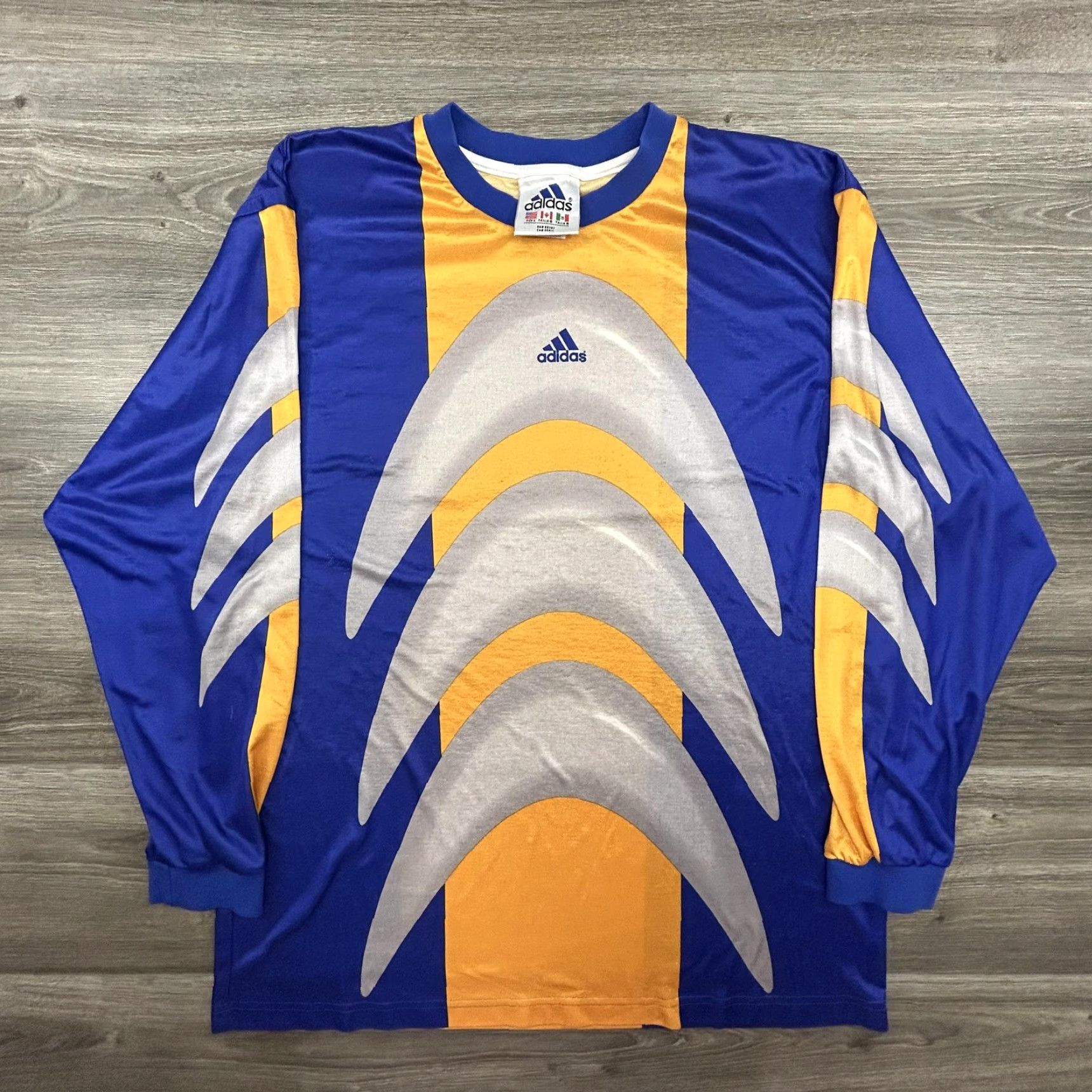 Adidas VINTAGE adidas Goalkeeper Jersey Mens Large Blue Long Sleeve Futbol Soccer 90s Size US L / EU 52-54 / 3 - 2 Thumbnail
