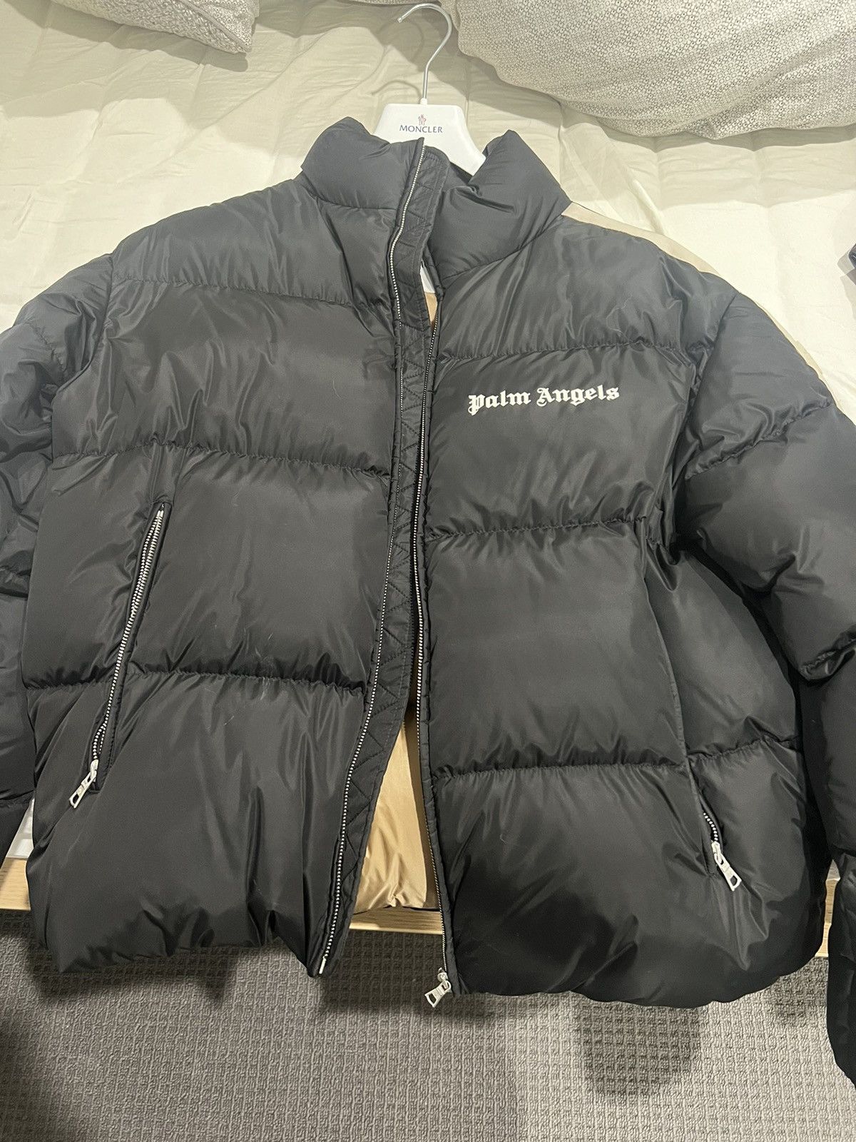 image of Palm Angels X Moncler Genius Jacket in Black, Men's (Size Medium)