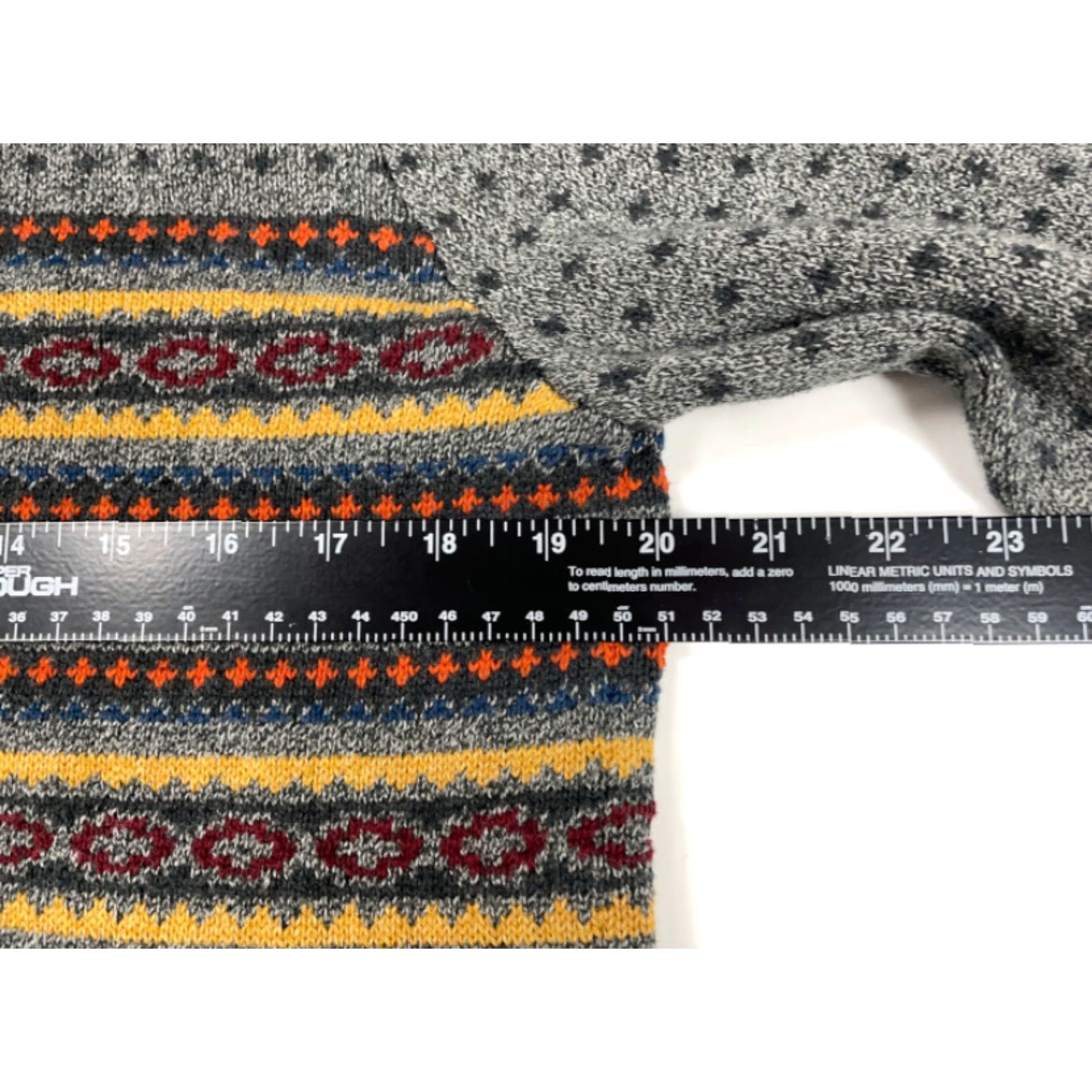 Levi's Levi's Sweater Adult Medium Gray Geometric Fair Isle Cotton Knit Shawl Collar Pullover Mens Regular Size M Ski Style Vintage: No Size US M / EU 48-50 / 2 - 6 Thumbnail