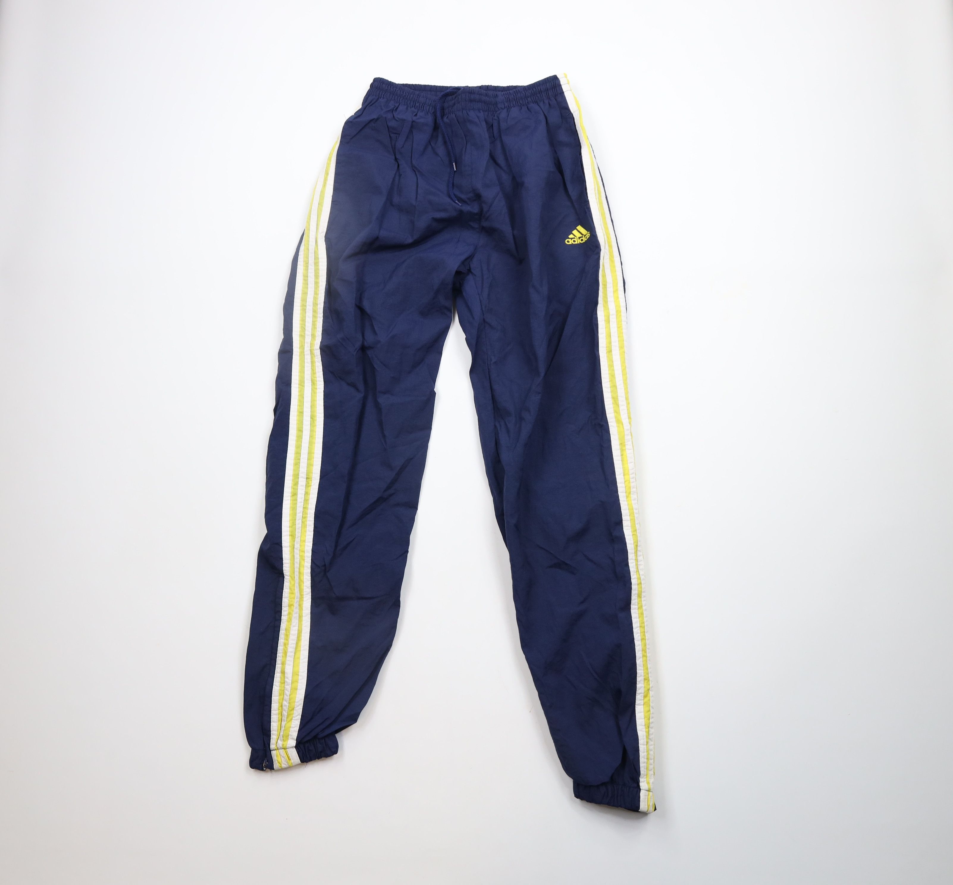 Adidas × Vintage Vintage 90s Adidas Striped Lined Nylon Joggers Pants Blue Size US 32 / EU 48 - 1 Thumbnail