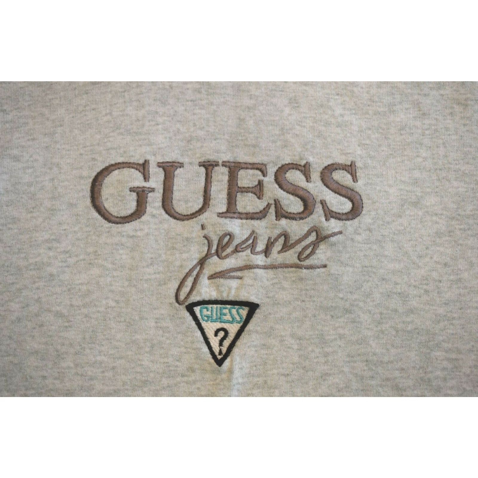 Guess VINTAGE GUESS Hoodie Unisex Adults Medium Gray Embroidered USA Pullover Long Sleeve Cotton Reguilt? Size US M / EU 48-50 / 2 - 3 Thumbnail
