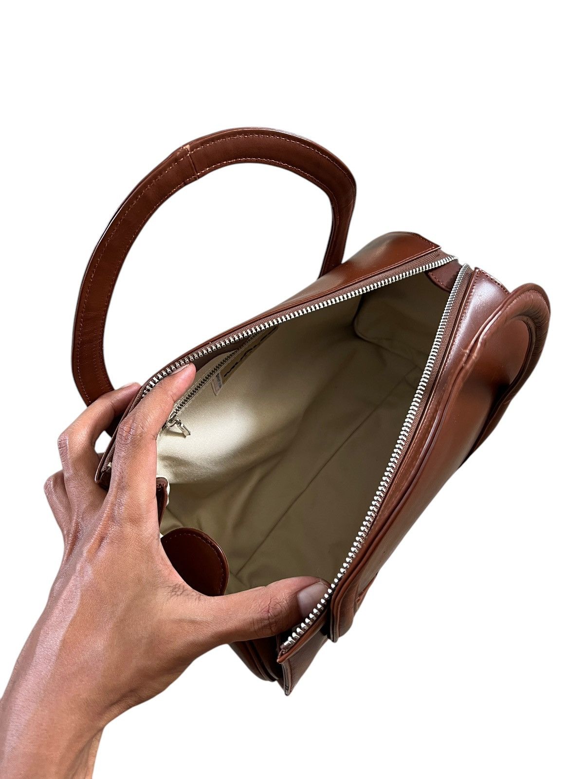 Thierry Mugler 1990 Thierry Mugler Paris Leather Handbag Size ONE SIZE - 20 Thumbnail