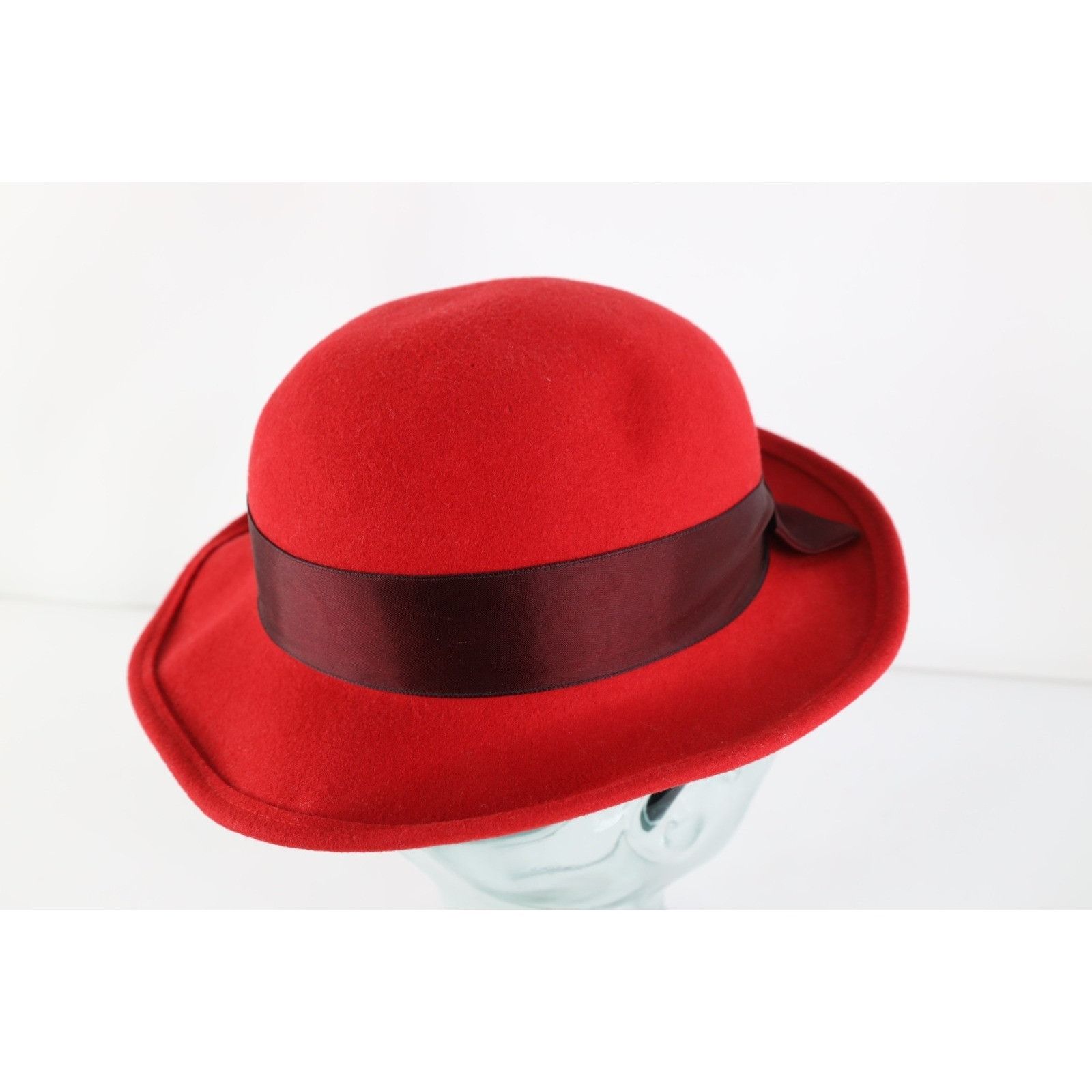 Vintage Vintage 80s 90s Felt Wool Satin Ribbon Bowtie Cloche Hat Size ONE SIZE - 6 Thumbnail