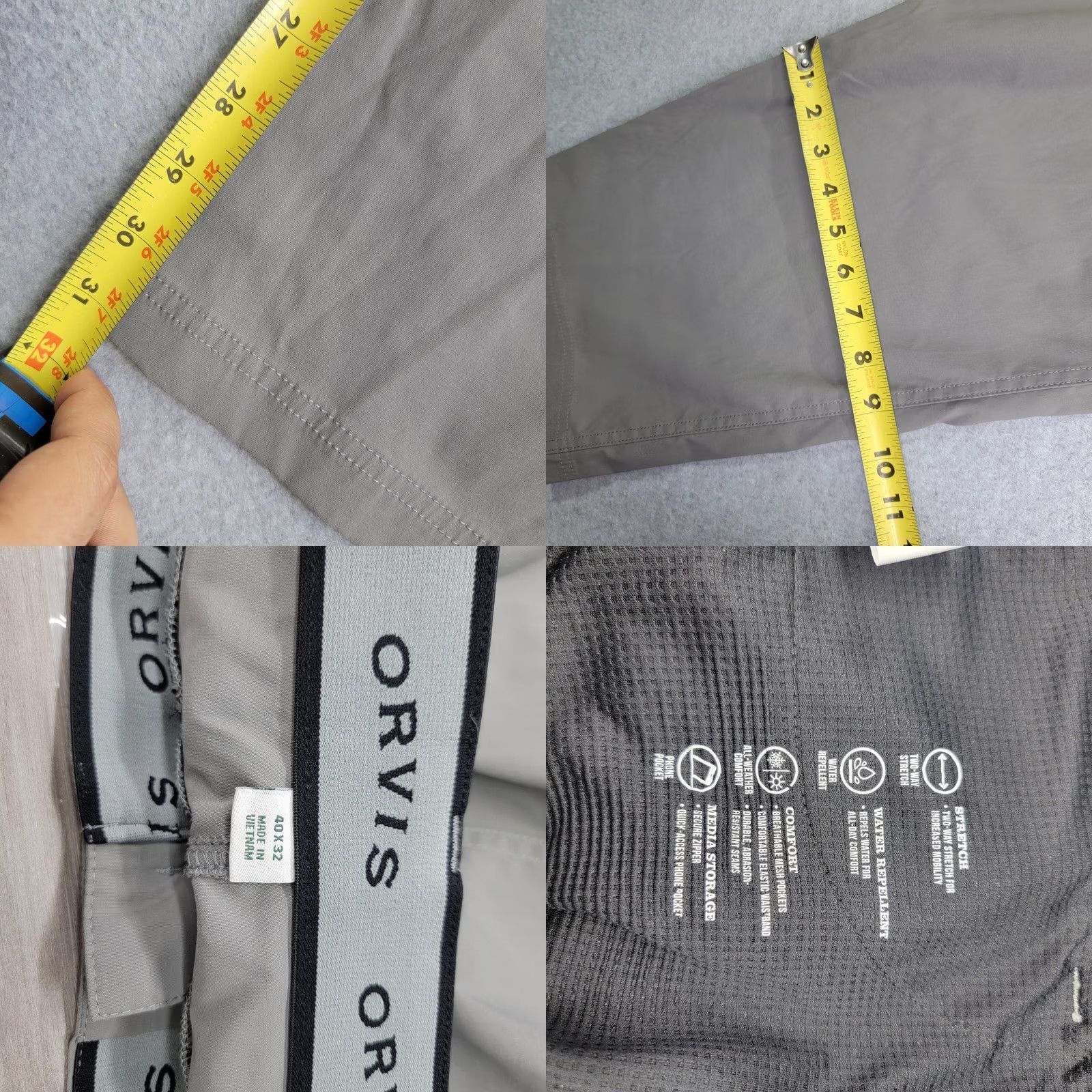 Orvis ORVIS Pants Mens 40x32 gray Straight Performance Tech Golf Chino Size US 40 / EU 56 - 9 Thumbnail