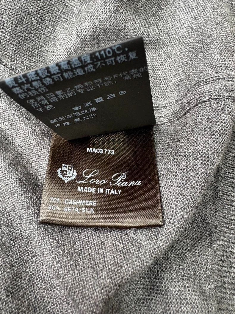 Loro Piana LORO PIANA Gray and white striped collar knit cardigan Size M / US 6-8 / IT 42-44 - 7 Thumbnail