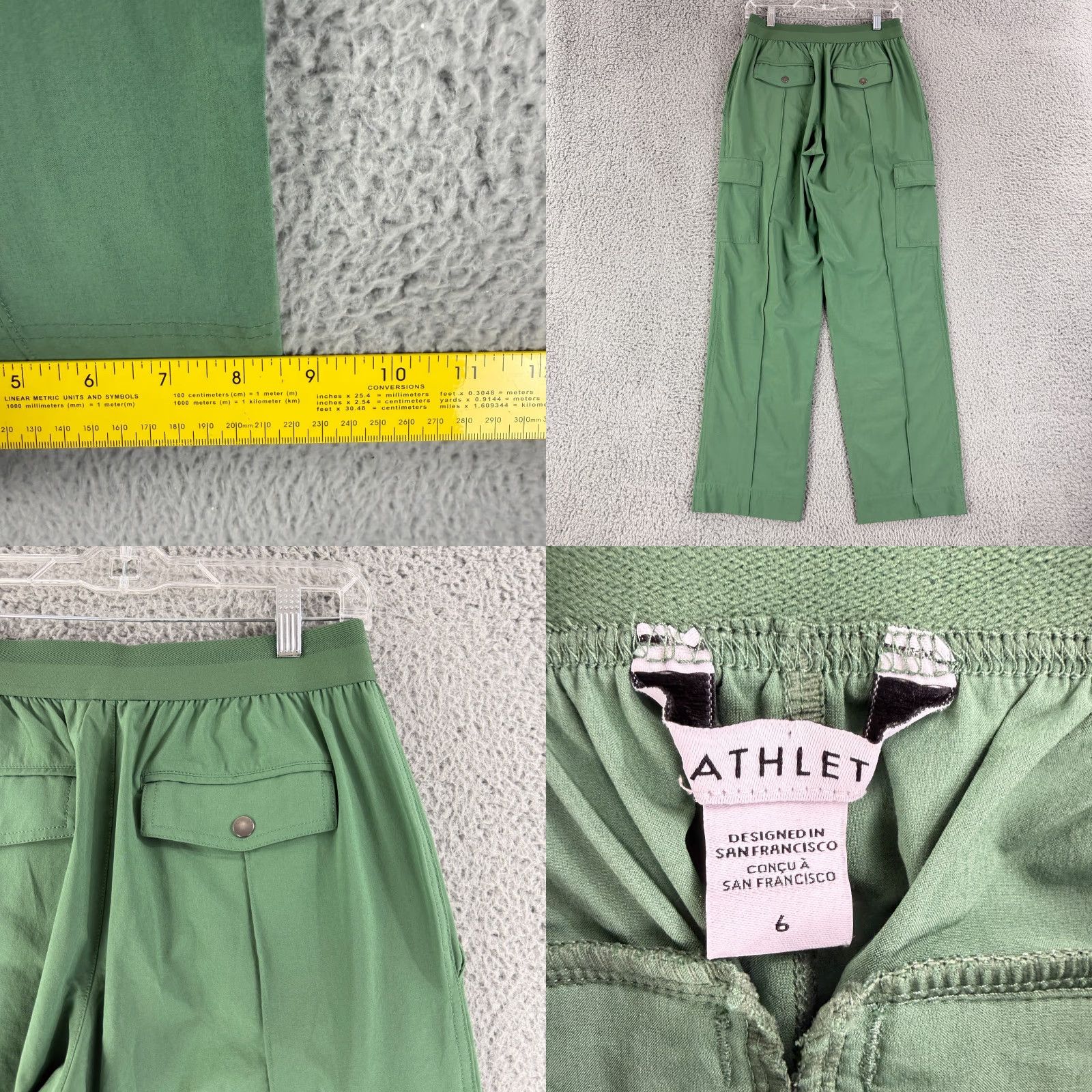 Athleta Athleta Vienna Cargo Pant Womens Size 6 Green Wide-Leg Pull On High-Rise Casual Shirt? Size 28" / US 6 / IT 42 - 8 Thumbnail