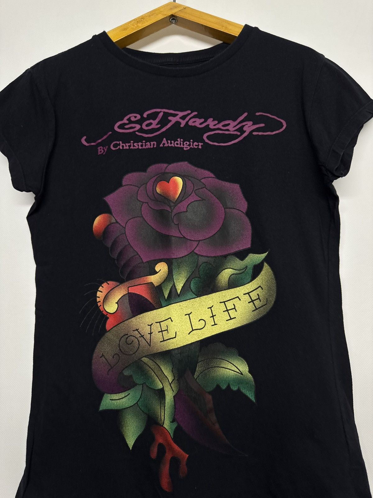 Ed Hardy Ed Hardy Surf Tribe Crazy Detailing Distressed T Shirt Size M / US 6-8 / IT 42-44 - 3 Thumbnail