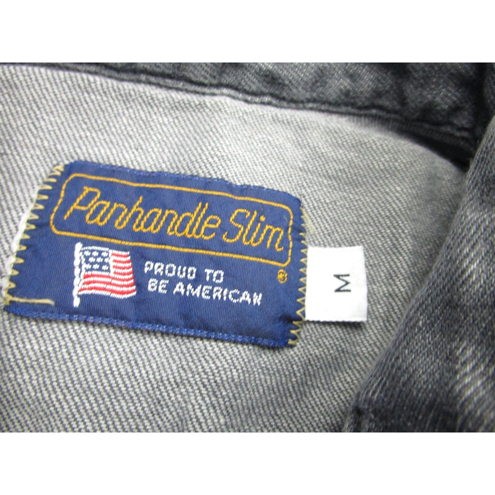 Vintage Panhandle Slim Men's Medium Gray Western Shirt Long Sleeve Snap Front Cotton Size US M / EU 48-50 / 2 - 6 Thumbnail