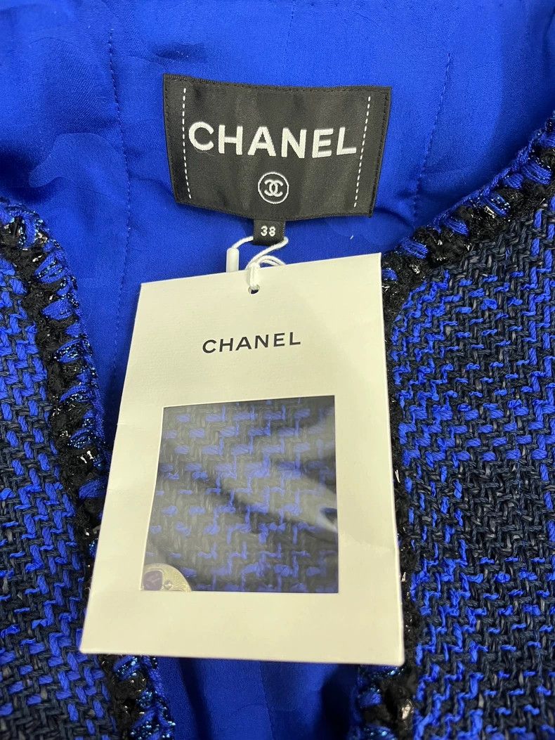 Chanel Chanel 23P blue tweed short jacket Size XS / US 0-2 / IT 36-38 - 4 Thumbnail
