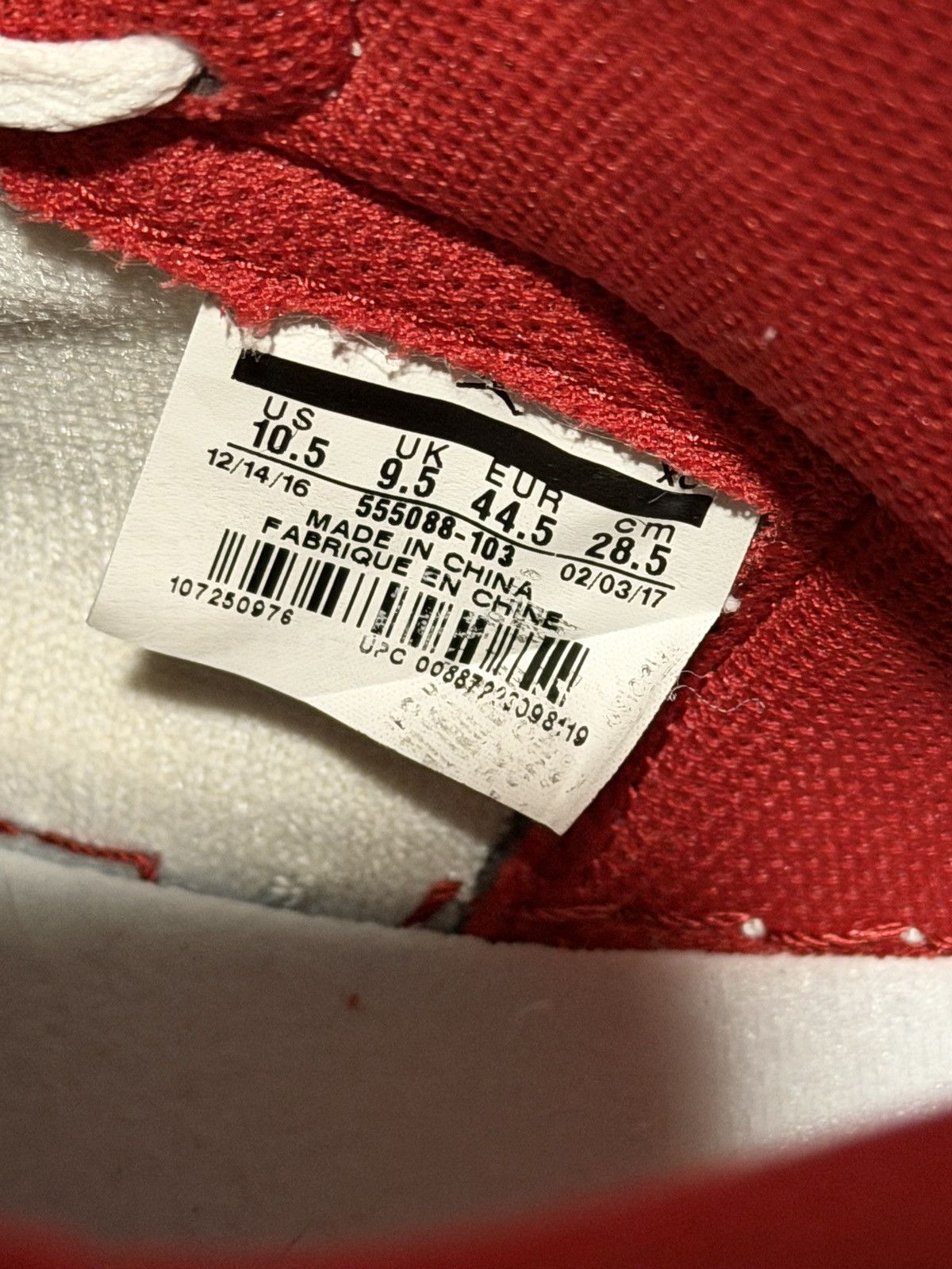 Jordan Brand 2017 Air Jordan 1 High OG "Metallic Red" Size US 10.5 / EU 43-44 - 6 Thumbnail