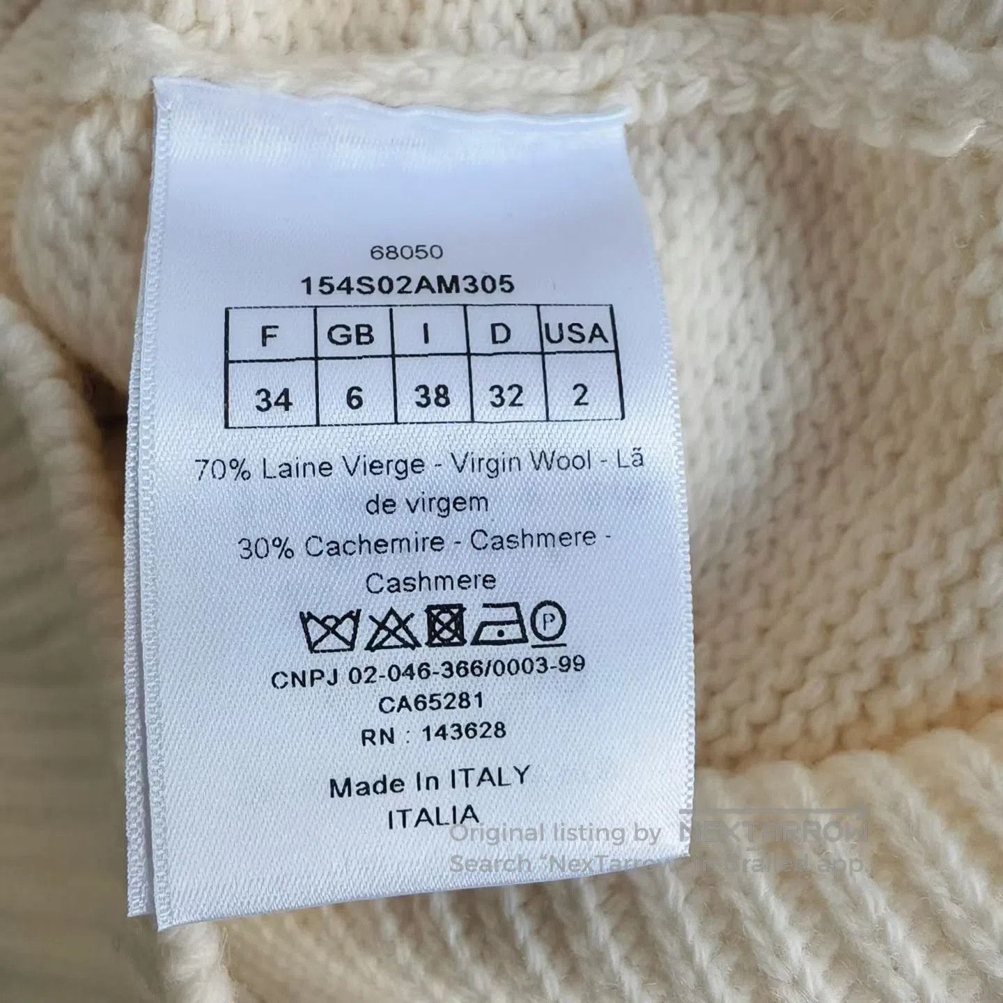 Dior DIOR Women's Sailor Collar Wool Sweater. Size XXS / US 00 / IT 34 - 3 Thumbnail