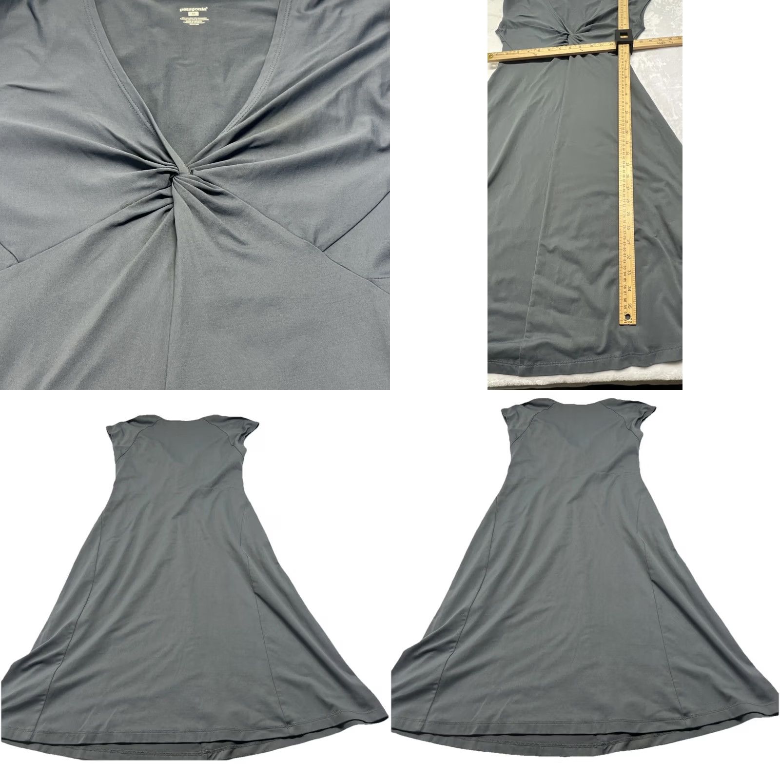 Patagonia Patagonia Dress Women Sleeveless Twist Front Knee Length Gray M Stretch Nylon Spandex Casual Travel Tank Size M / US 6-8 / IT 42-44 - 8 Thumbnail