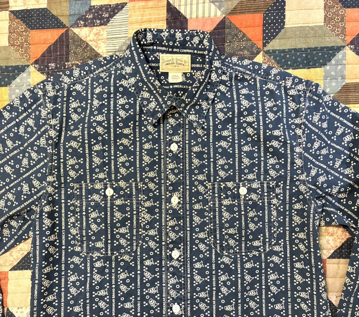 RRL Ralph Lauren DOUBLE RL RALPH LAUREN RRL INDIGO BUTTON UP SHIRT- SIZE MED Size US M / EU 48-50 / 2 - 6 Thumbnail