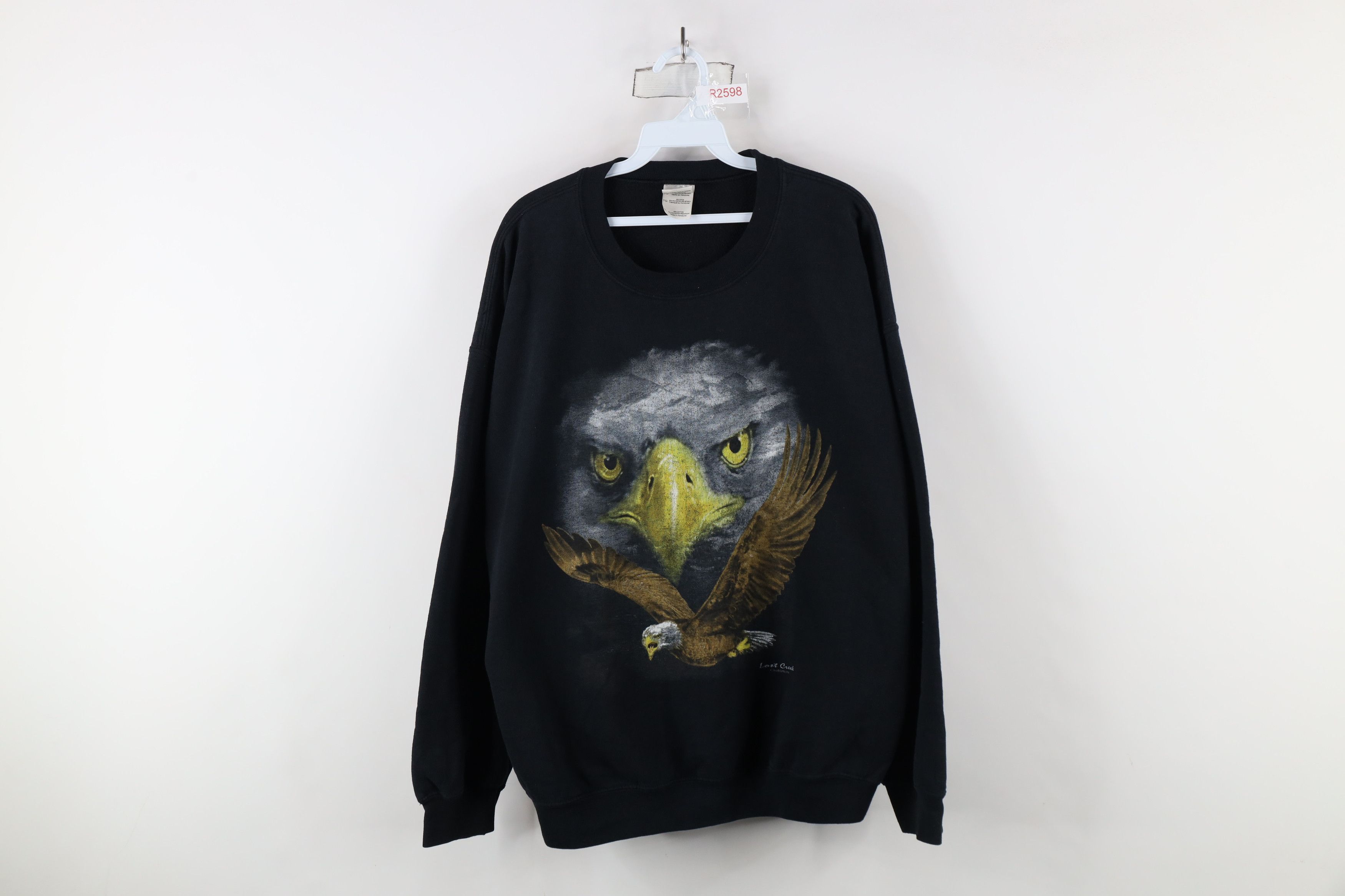 Vintage Vintage 90s Streetwear Eagle Crewneck Sweatshirt Black Size US XL / EU 56 / 4 - 1 Thumbnail