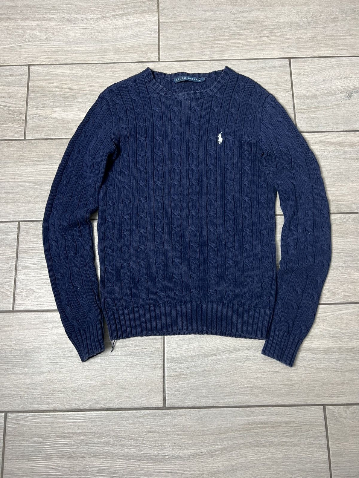Ralph Lauren Polo Ralph Lauren Dark Blue Cable Knit Sweater Size S / US 4 / IT 40 - 3 Thumbnail