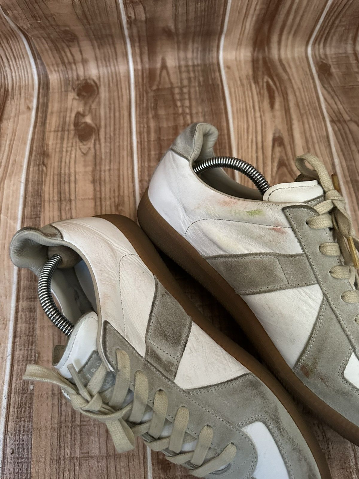 Maison Margiela Maison Margiela REPLICA GAT Gray/White Lowtop Sneaks Size US 8 / EU 41 - 11 Thumbnail