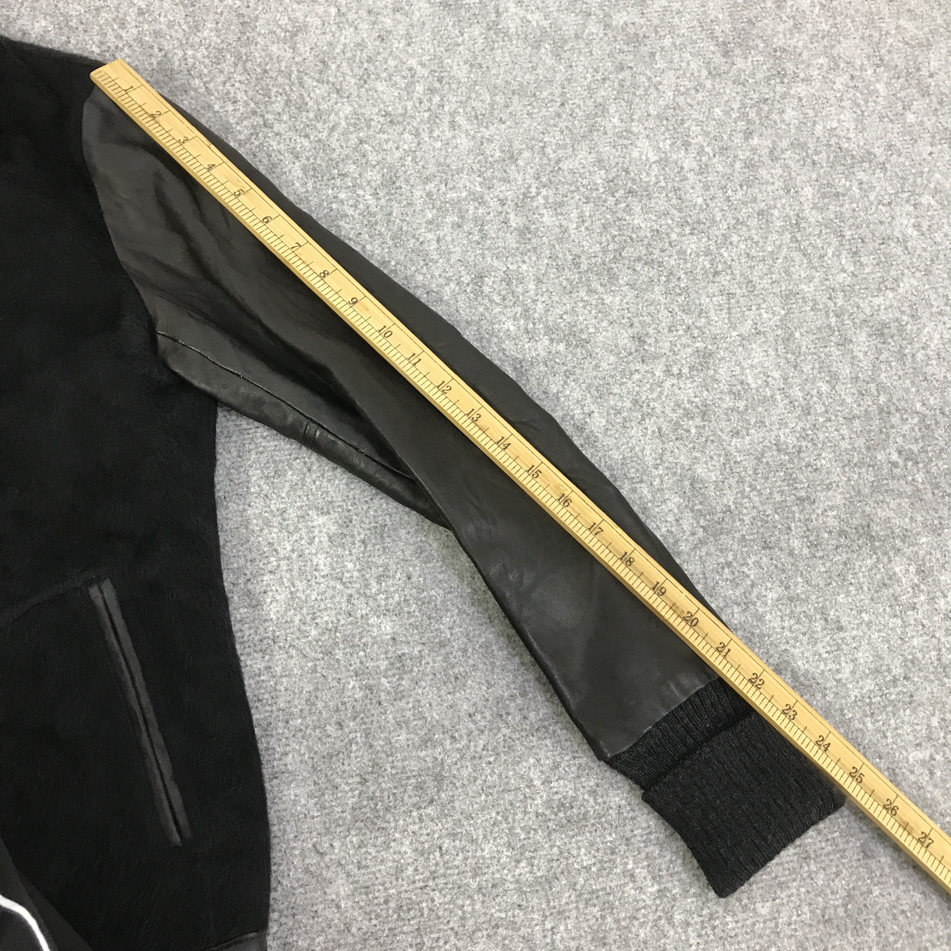 Japanese Brand slow gun and co. Fur Design sleeve Leather jacket K96B4 Size US M / EU 48-50 / 2 - 6 Thumbnail