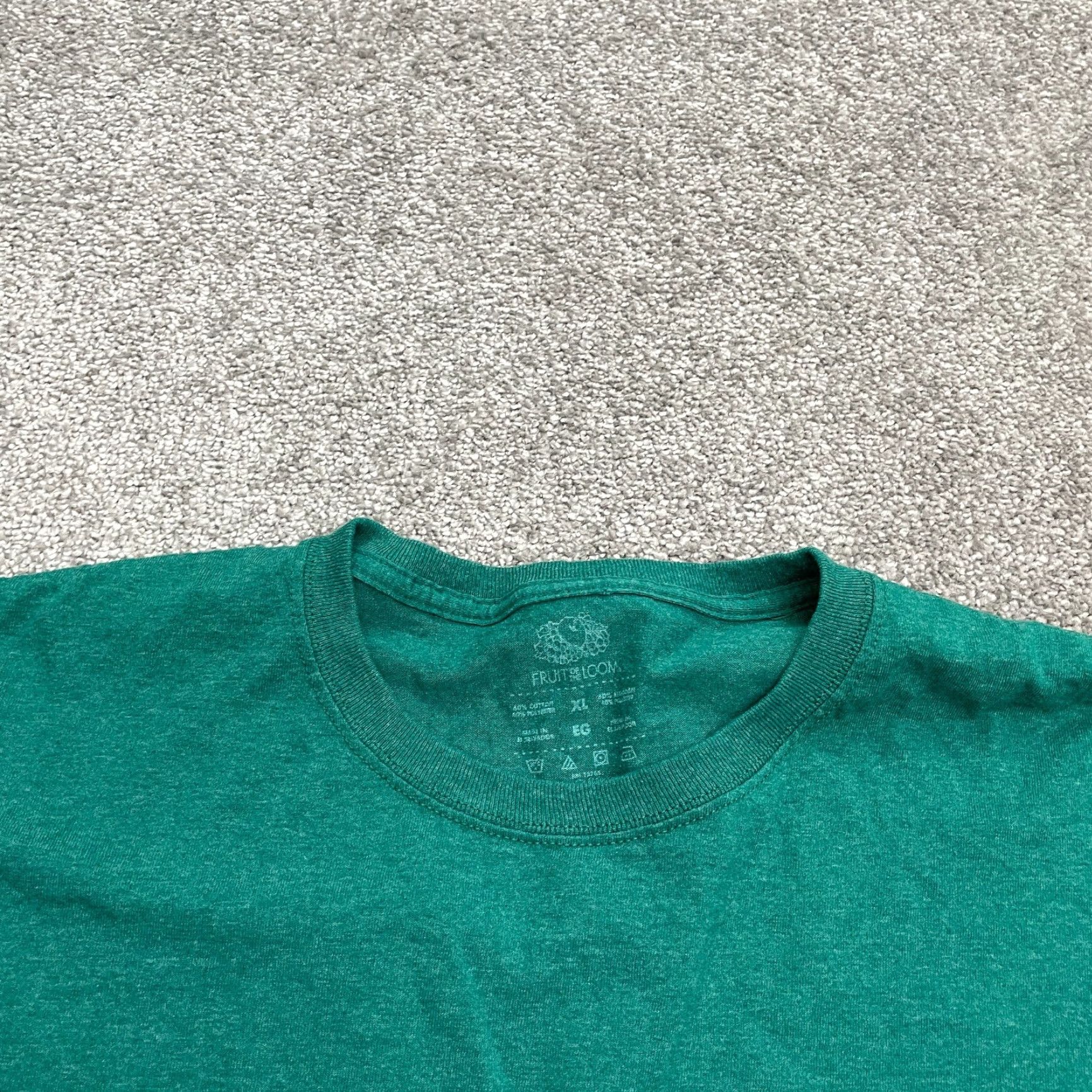 Fruit Of The Loom Fruit Of The Loom Basic Long Sleeve Shirt Mens XL Green Crew Neck Cotton Tee Top Size US XL / EU 56 / 4 - 3 Thumbnail