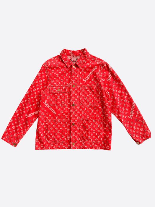 Supreme Louis Vuitton Supreme Red Monogram Chore Jacket 1/1