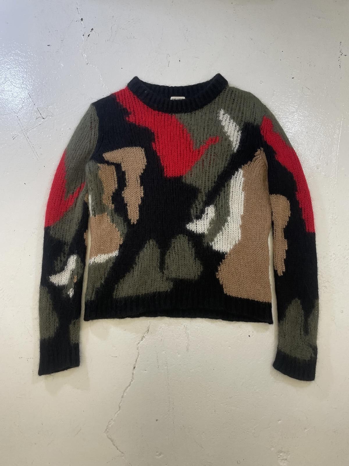 Saint Laurent Paris Saint Laurent Mohair camo sweater Size US S / EU 44-46 / 1 - 1 Thumbnail